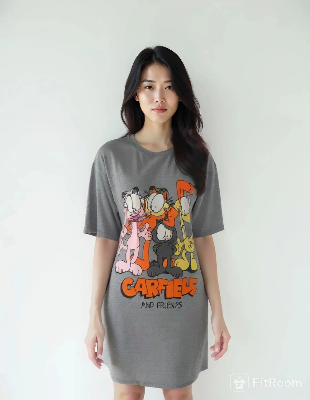 Women Over Size Nightshirt GARFIELD (Gray)