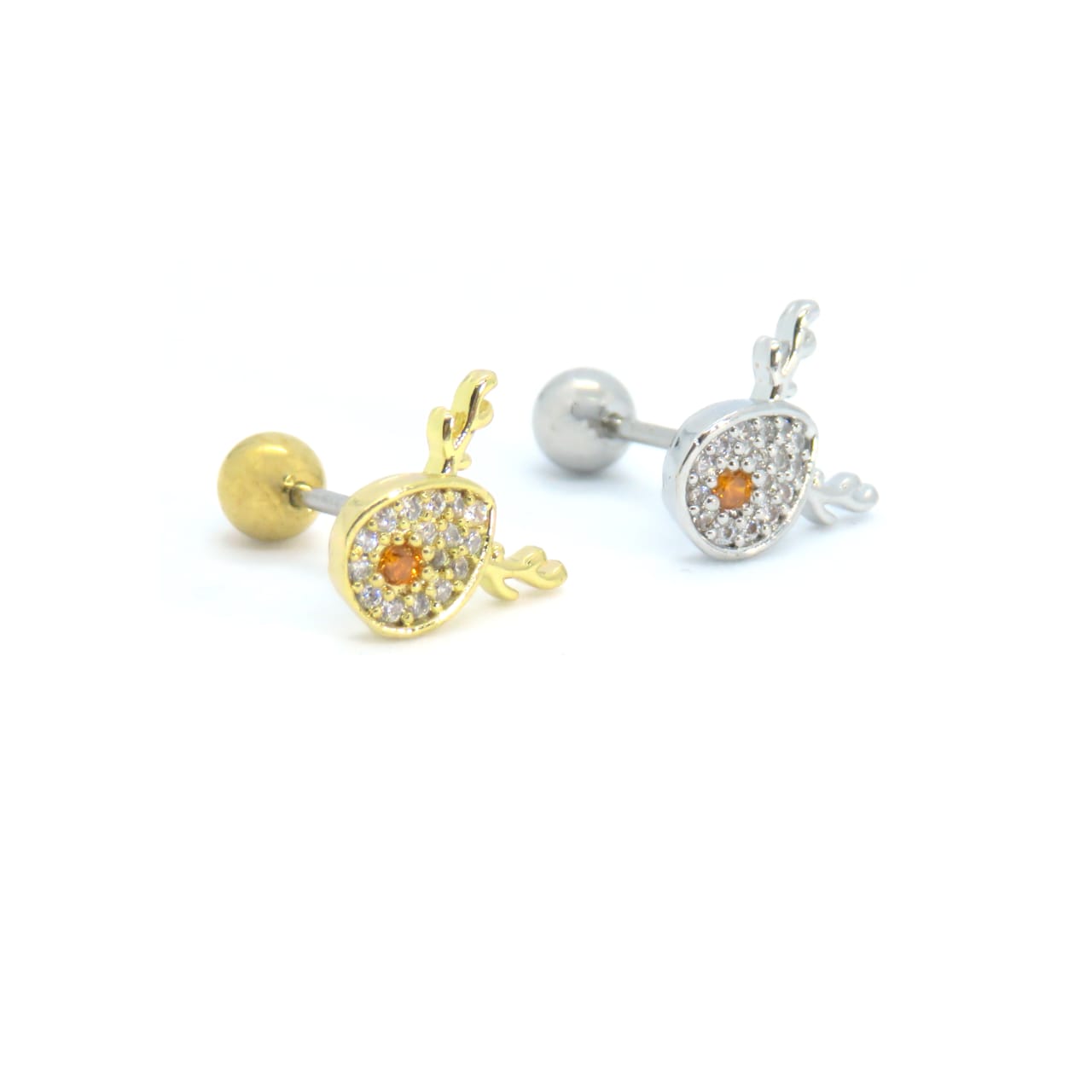 Reindeer bar ball earrings