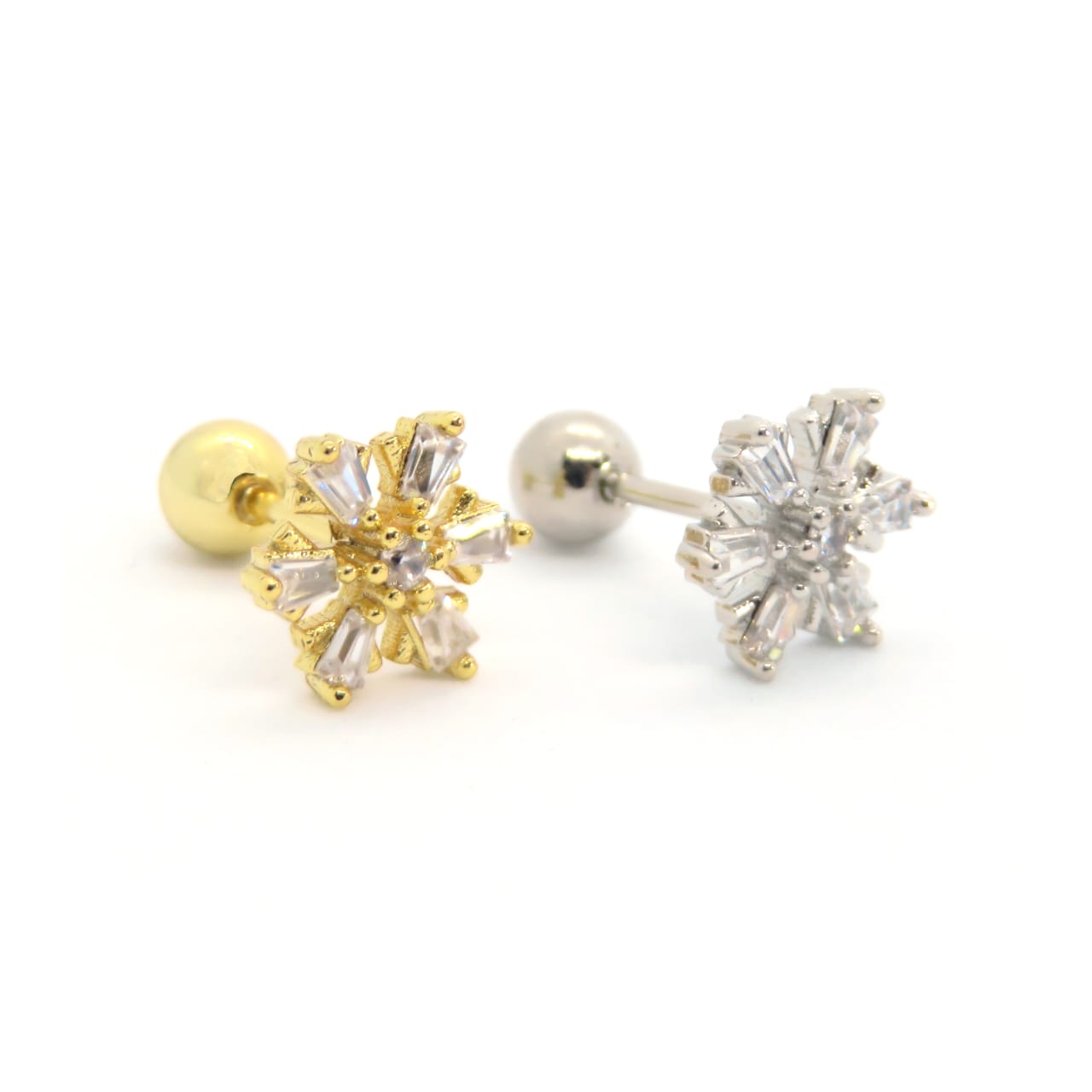 Star bar ball earrings ( piercing )