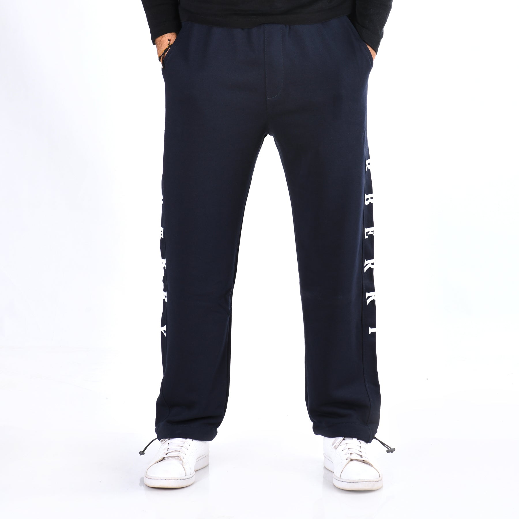 Men Cotton Relaxed Fit Pants Burberry (Blue)