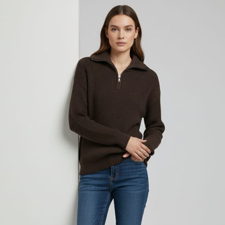 Women Half Zip Sweater (Browen)