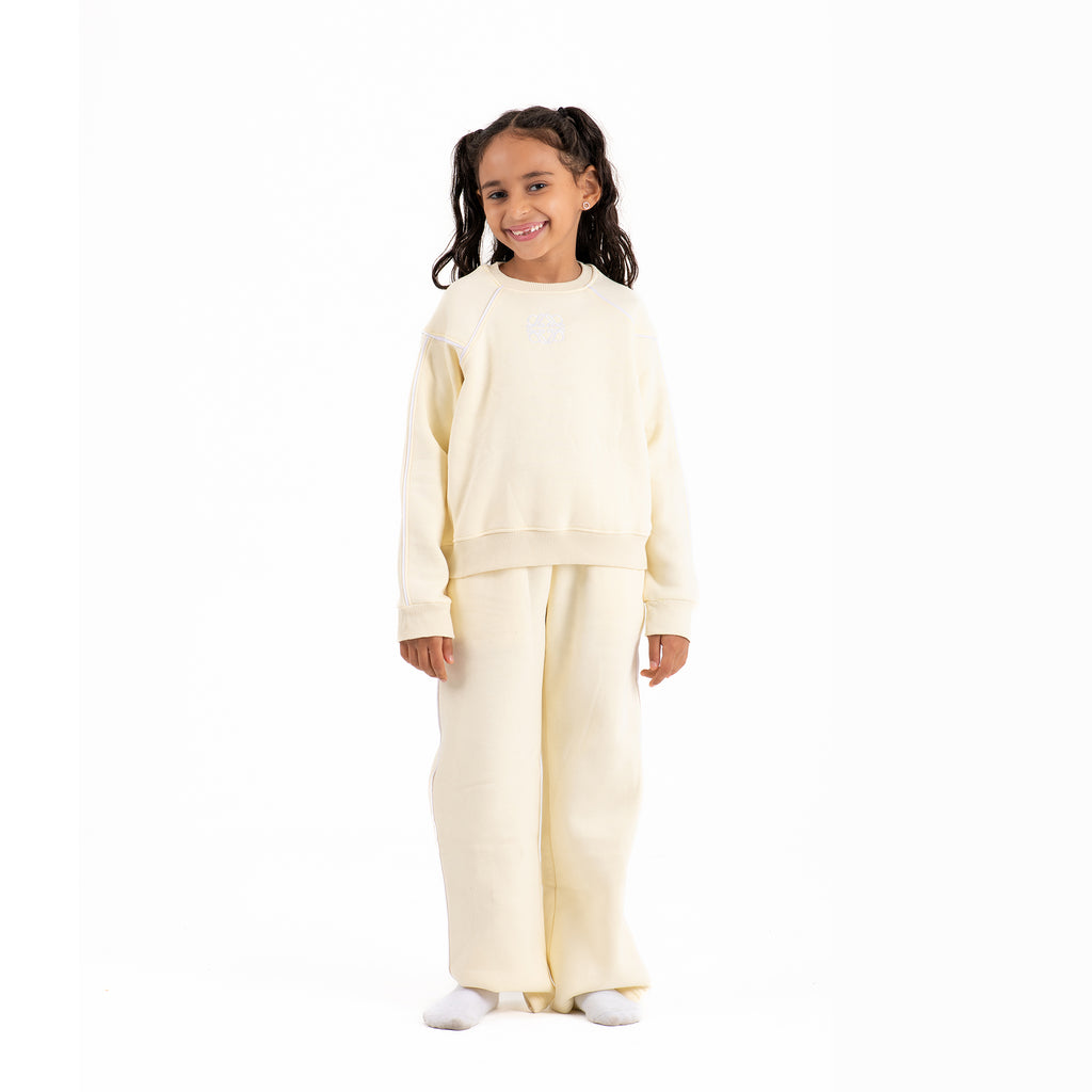 Girls set cotton Melton (Yellow)