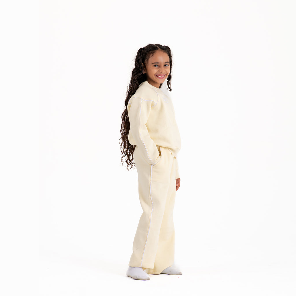 Girls set cotton Melton (Yellow)