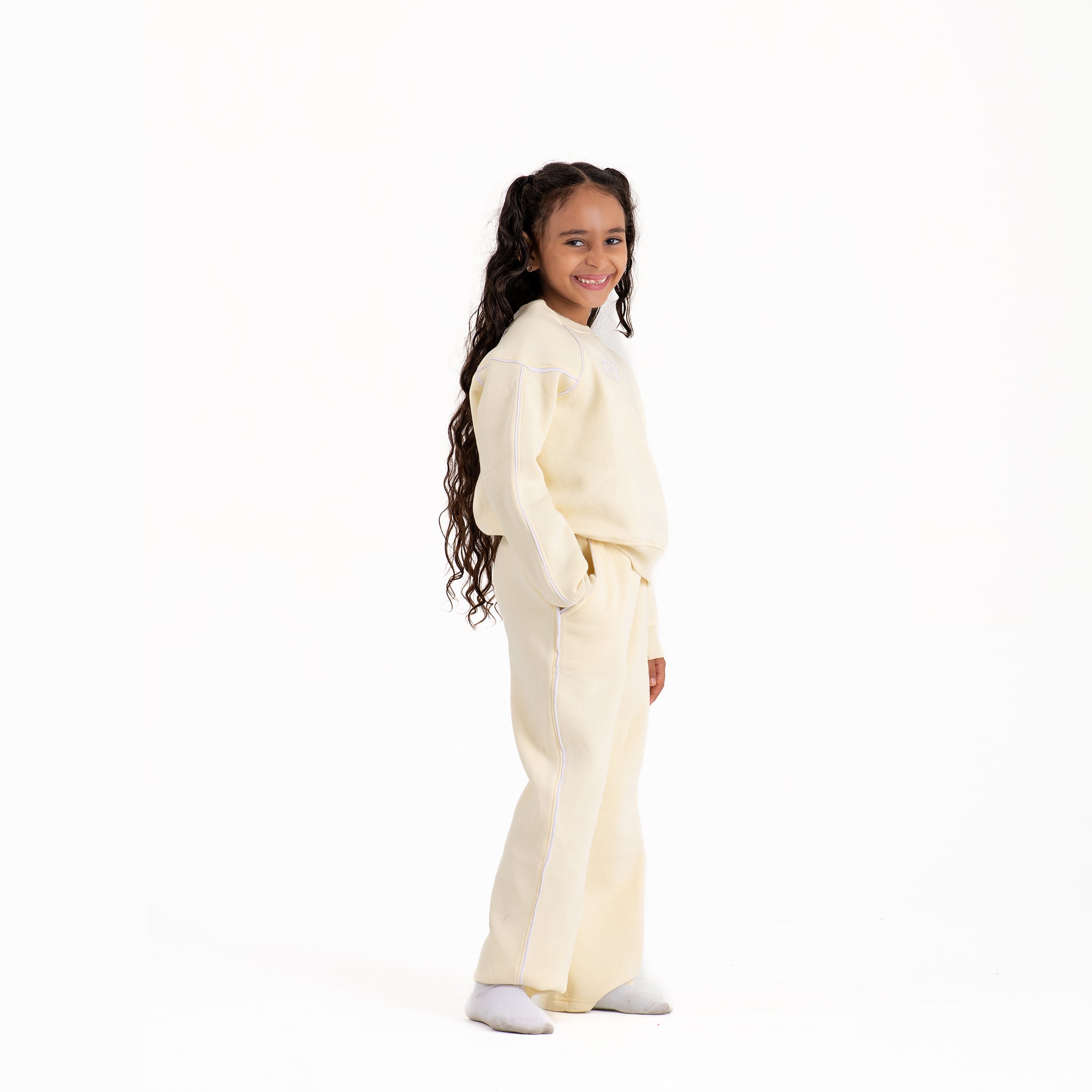 Girls set cotton Melton (Yellow)