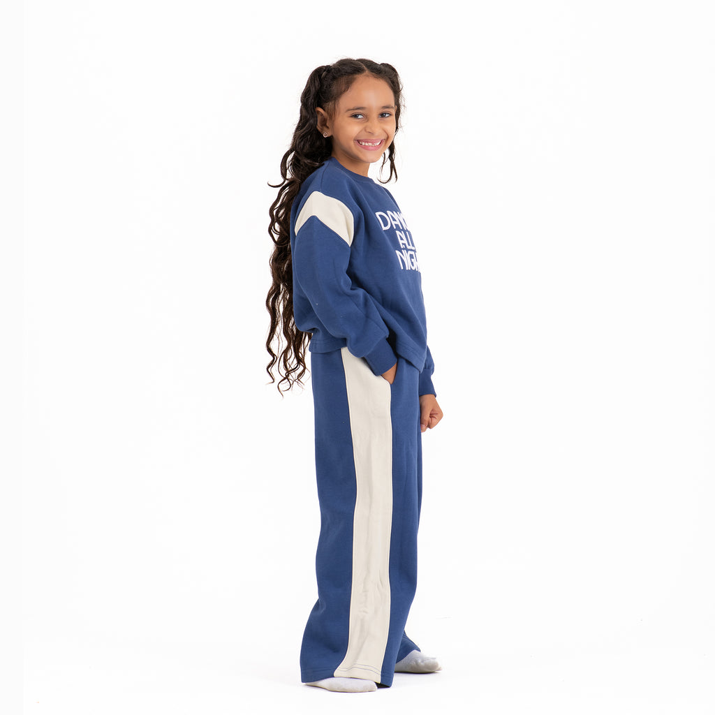 Girls set cotton Melton (Blue)