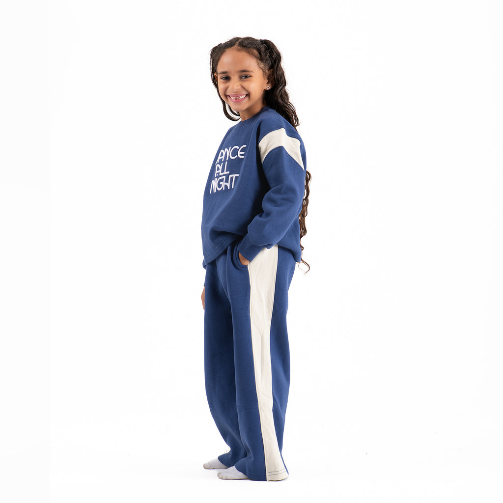 Girls set cotton Melton (Blue)