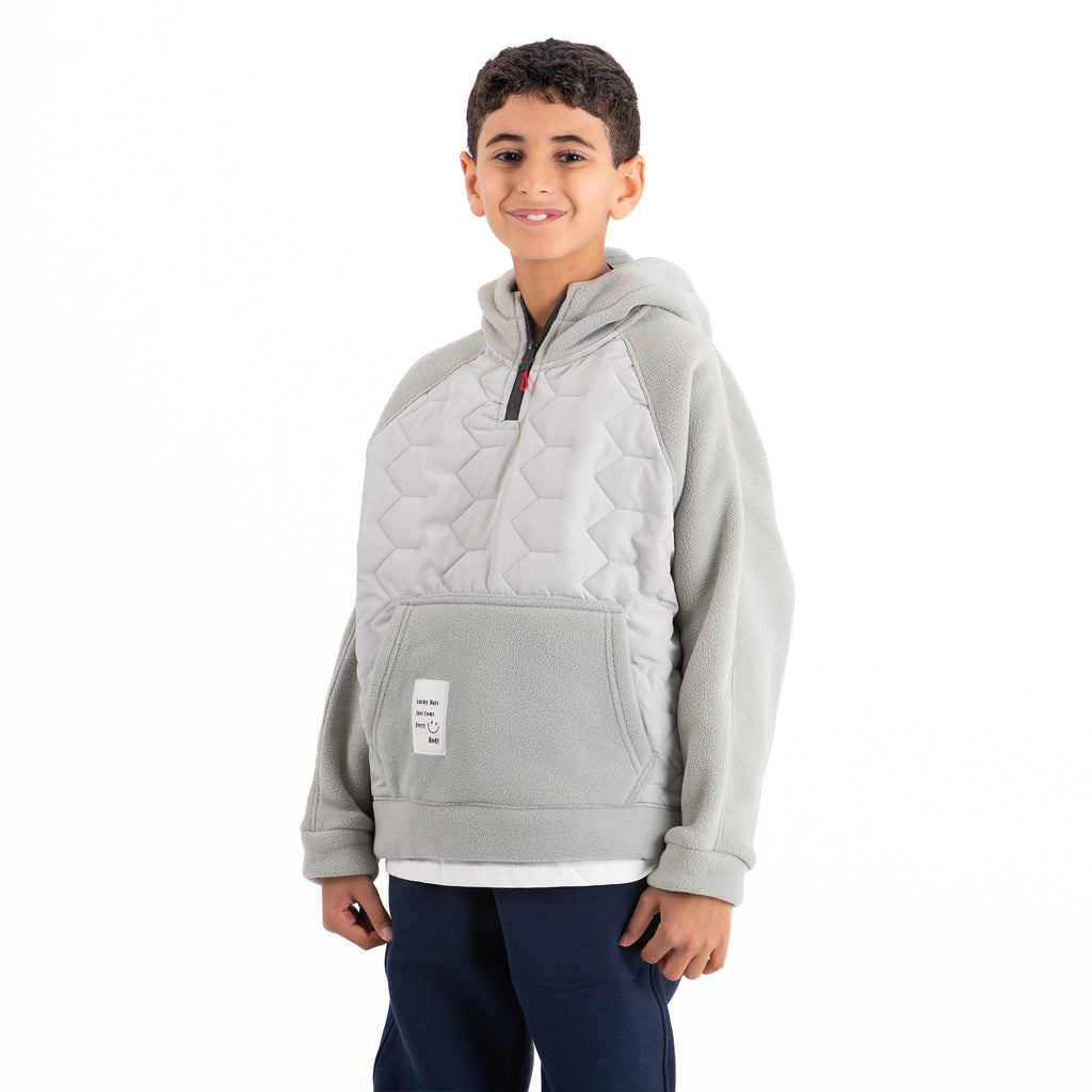 Boys Hoodie Fleece&Waterproof (Gray)