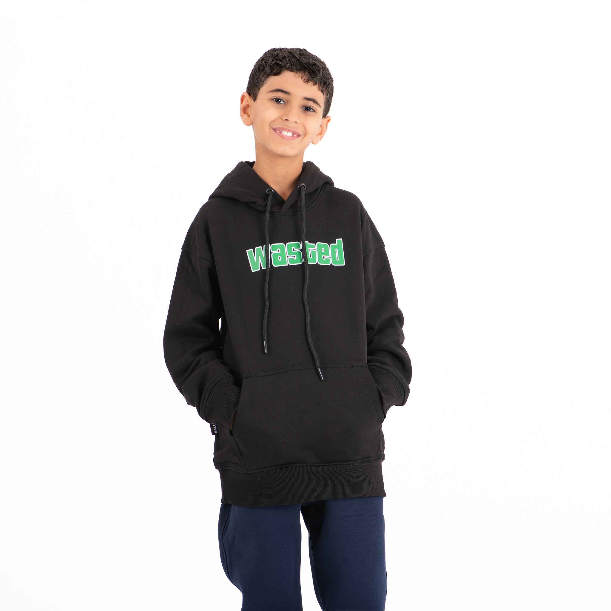 Boys Hoodie Wasted Padded (Black)