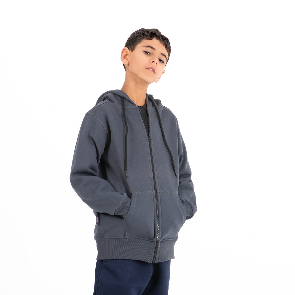 Kids Unisex Sweatshirt zip-up Basic (Gray)