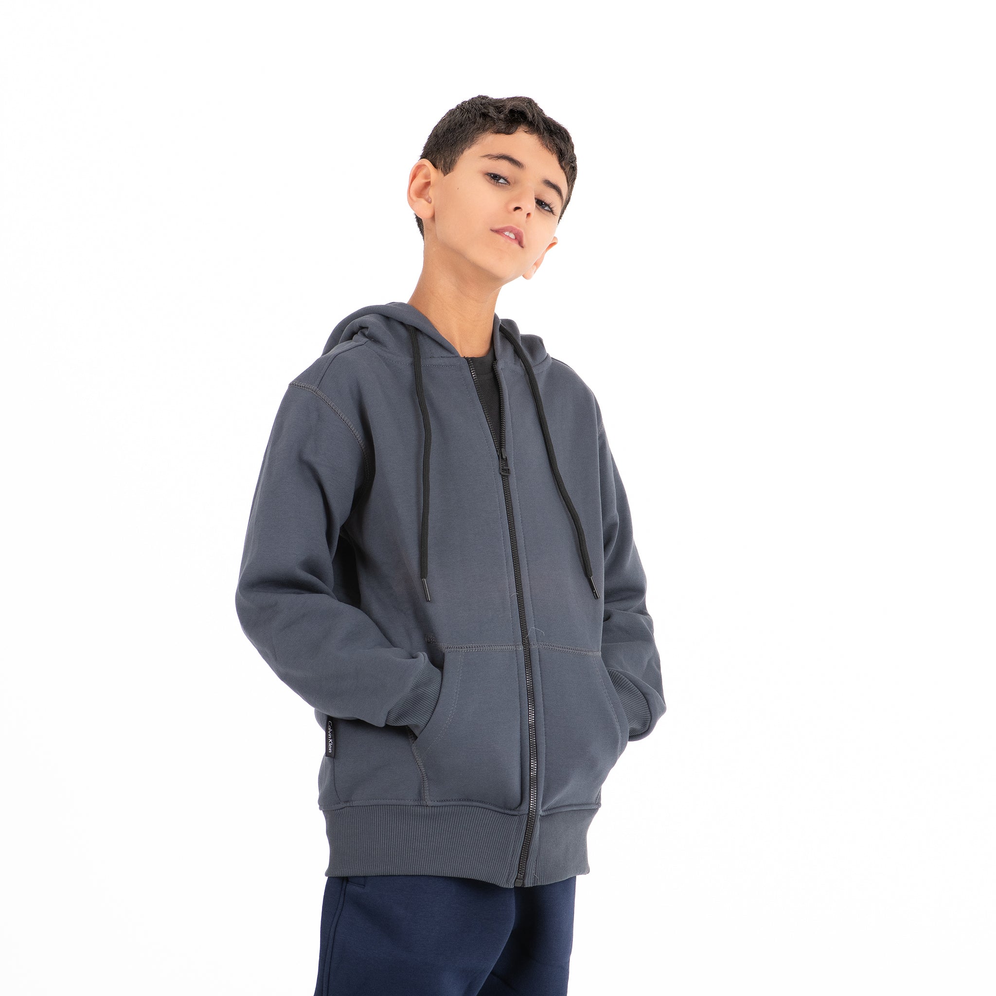 Kids Unisex Sweatshirt zip-up Basic (Gray)
