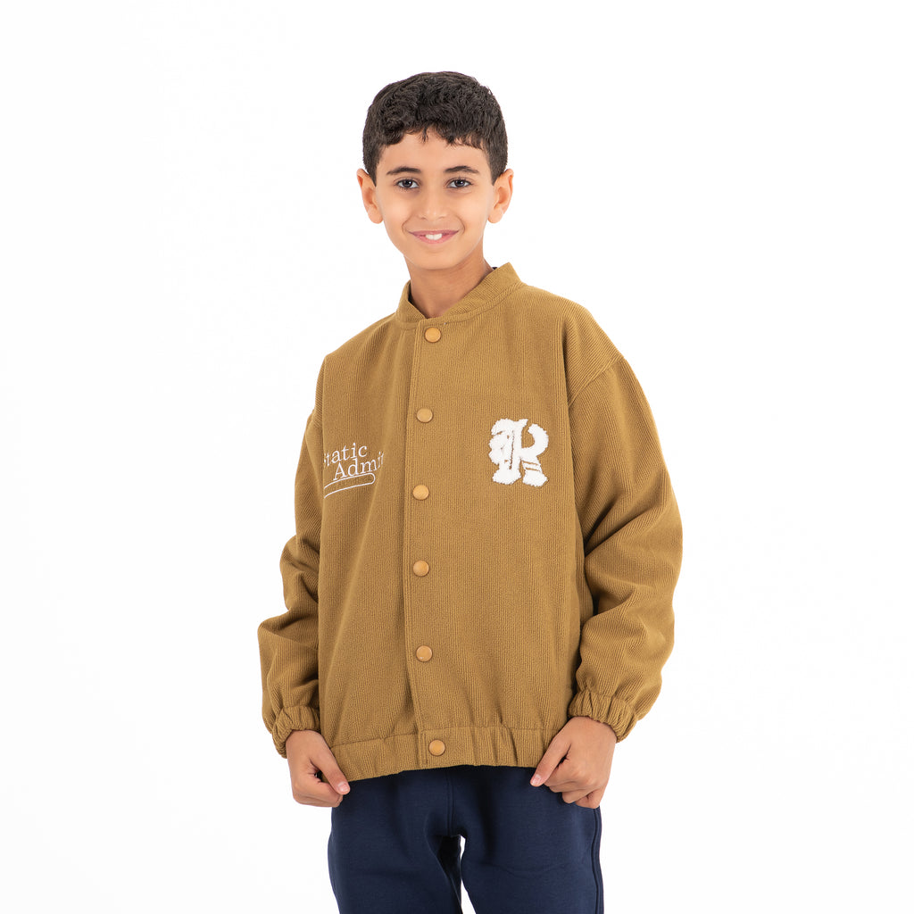 Boys Ribbed Suede Jacket (Beige)