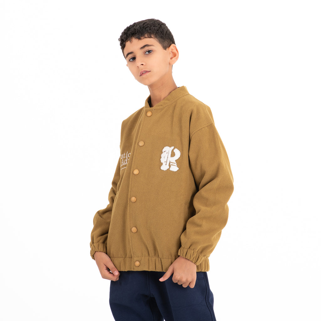 Boys Ribbed Suede Jacket (Beige)