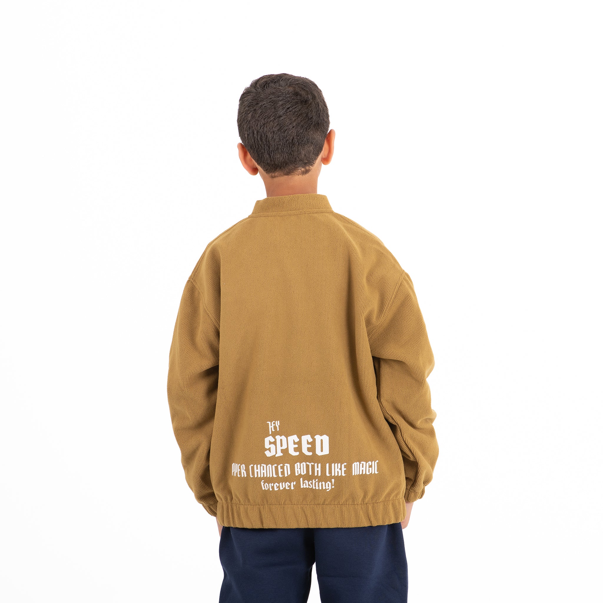 Boys Ribbed Suede Jacket (Beige)