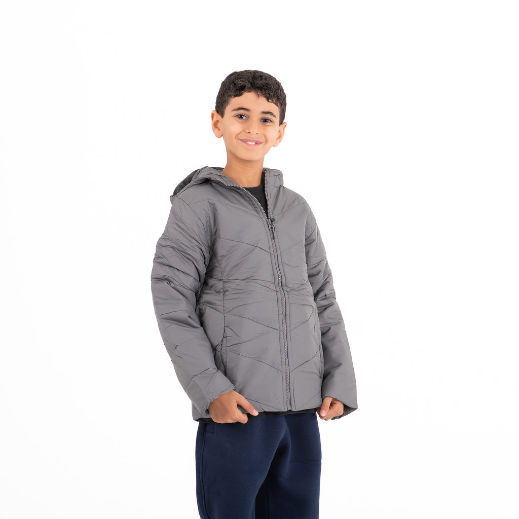 Boys Nautica Waterproof Zipper Jacket (Gray)