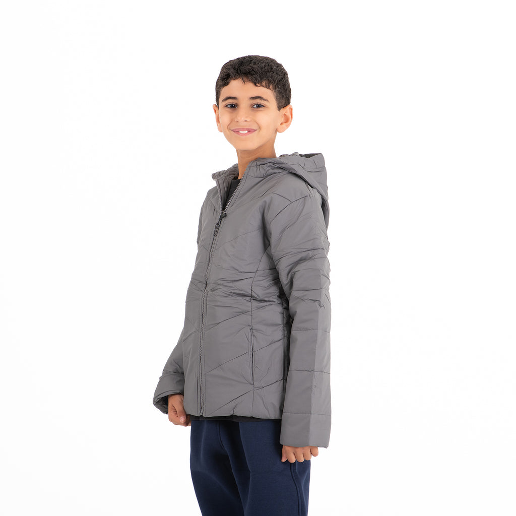 Boys Nautica Waterproof Zipper Jacket (Gray)