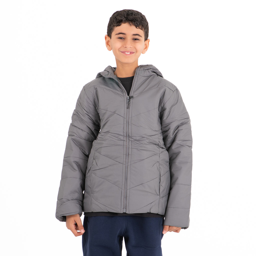 Boys Nautica Waterproof Zipper Jacket (Gray)