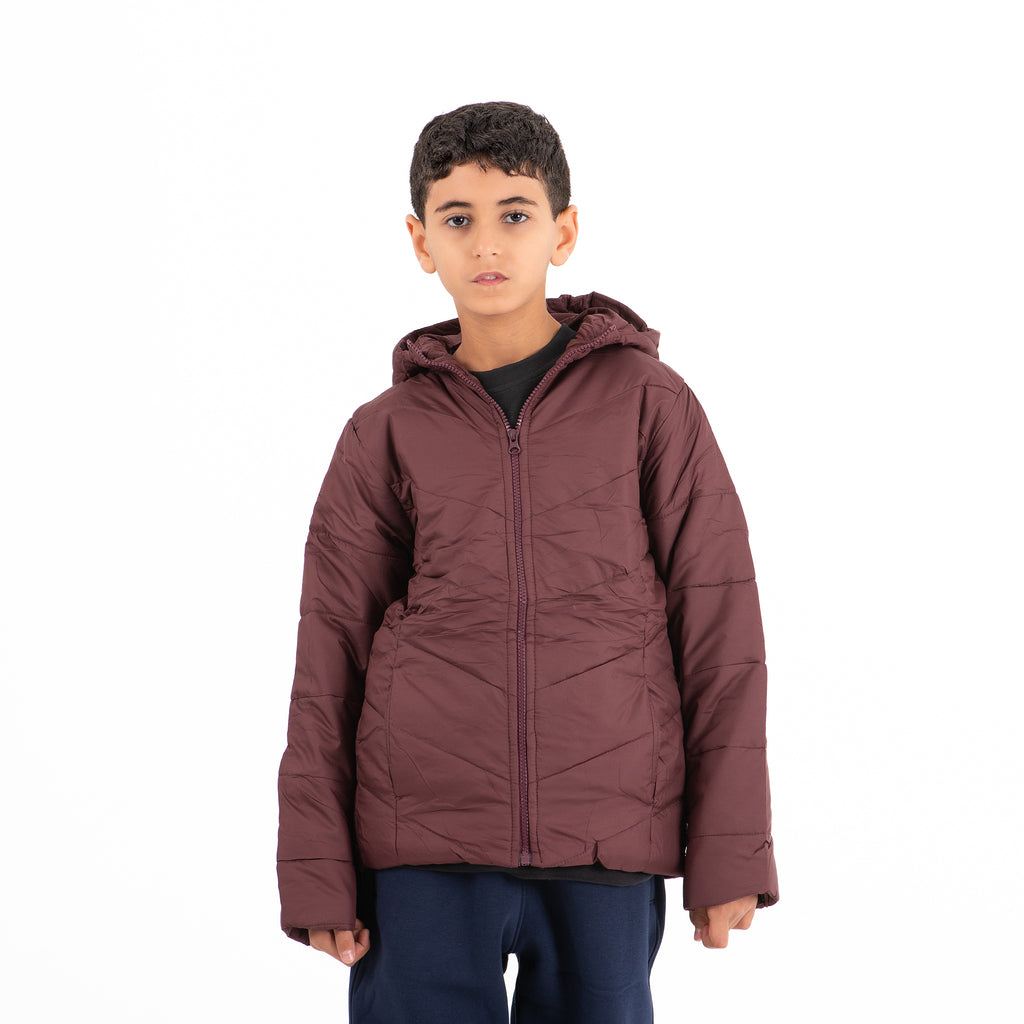 Boys Nautica Waterproof Zipper Jacket (Burgundy)