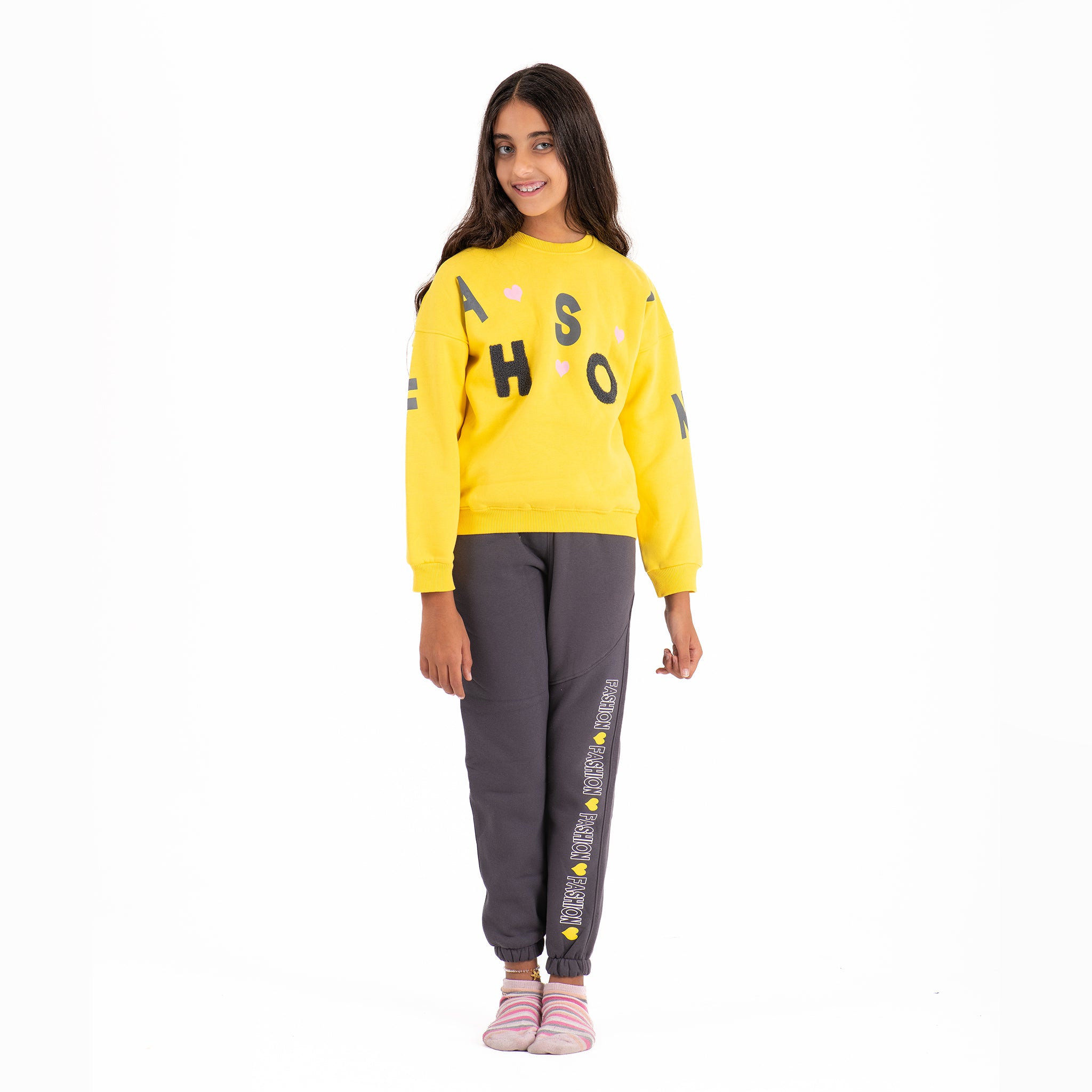 Girls Pajamas Padded Cotton (Yellow)