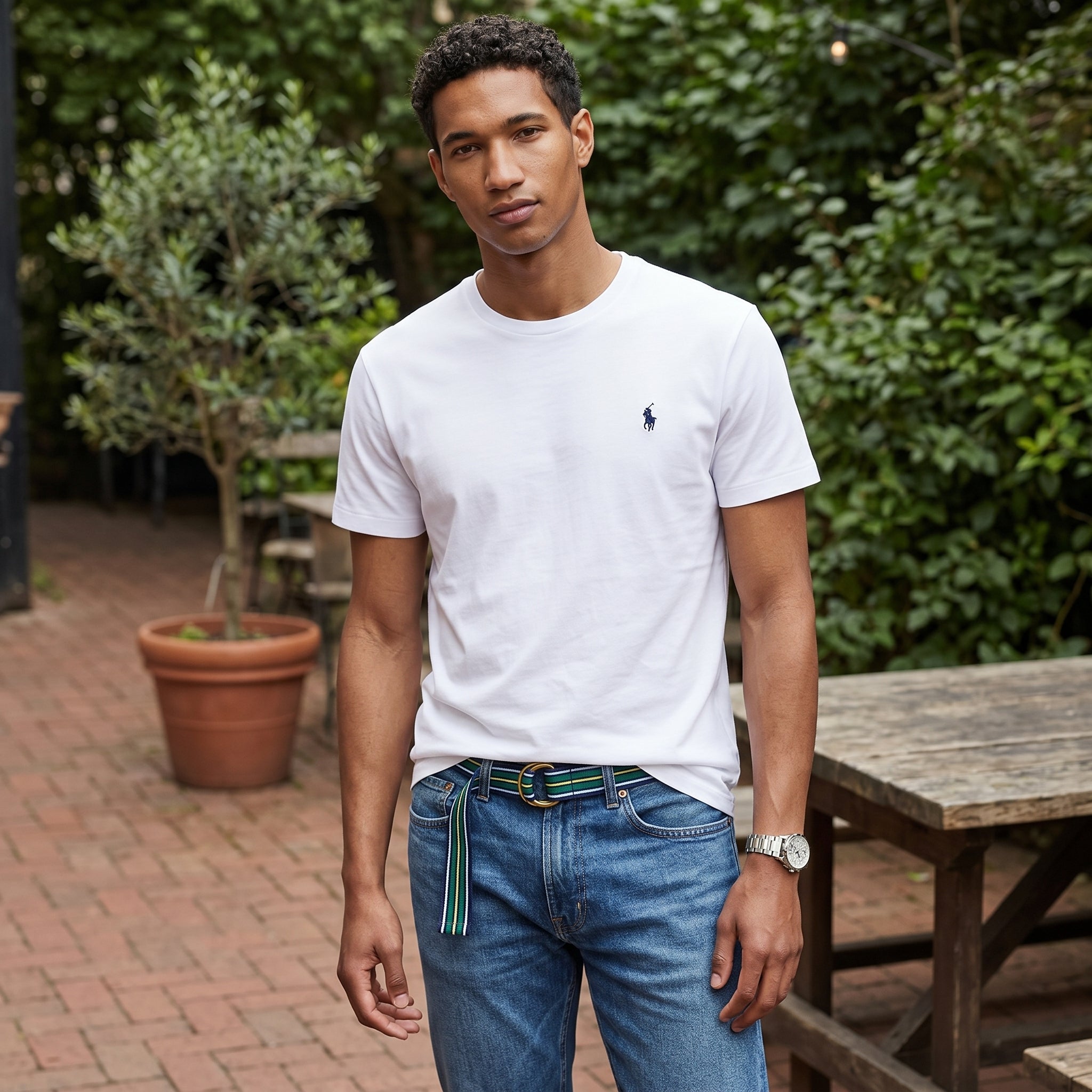 Men Classic Fit Jersey Crewneck T-Shirt Ralph Lauren (White)