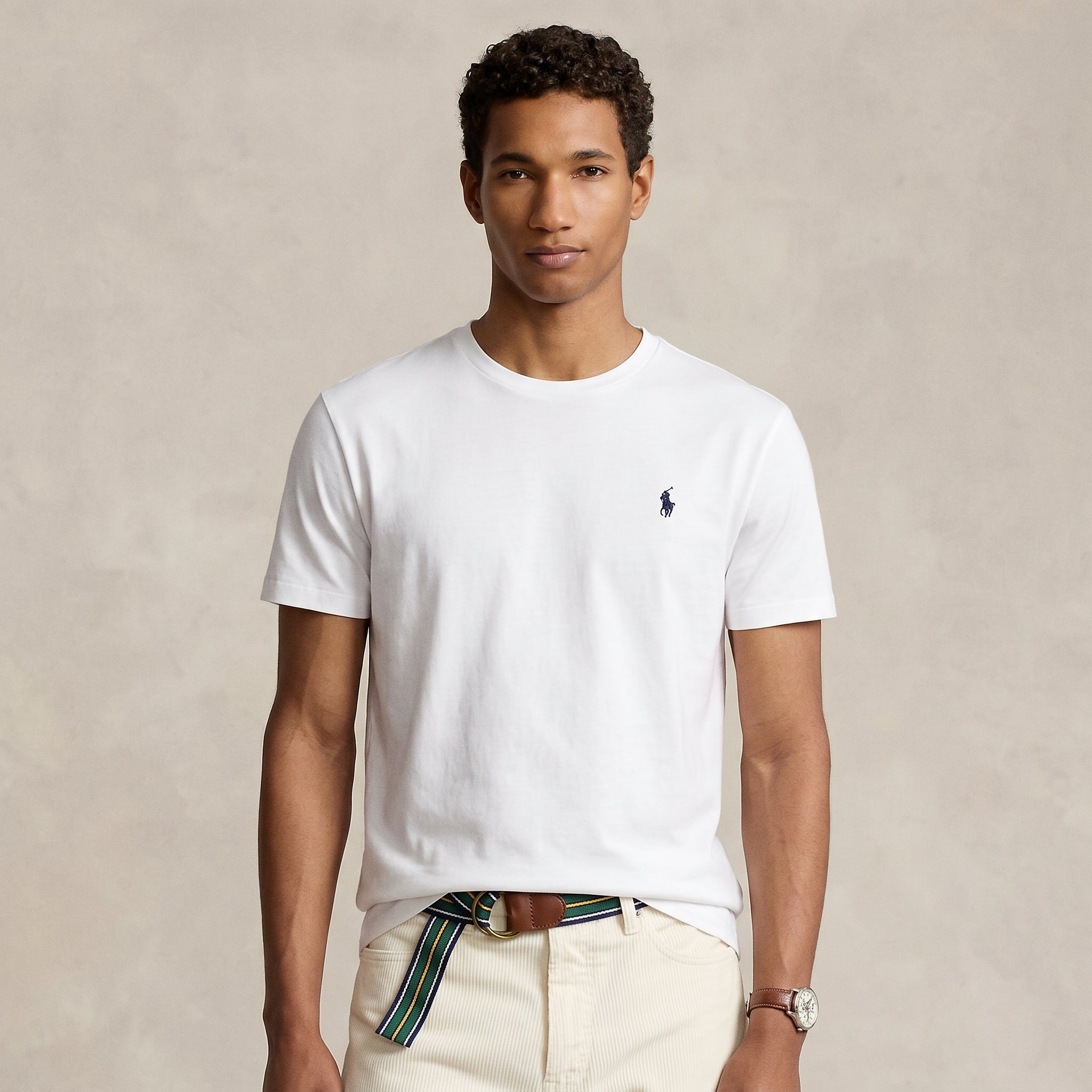 Men Classic Fit Jersey Crewneck T-Shirt Ralph Lauren (White)