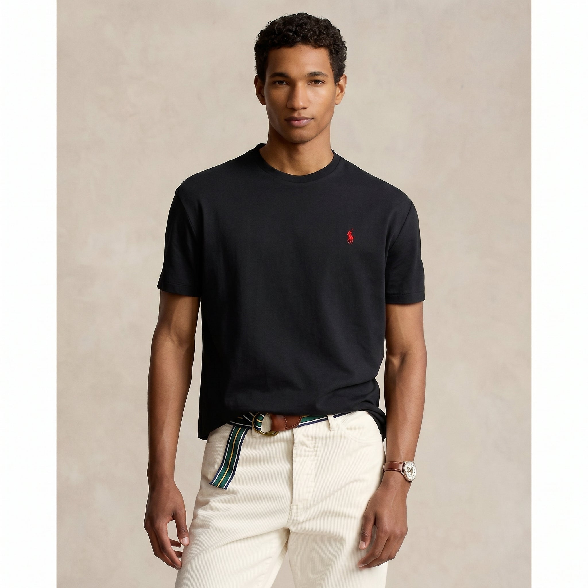 Men Classic Fit Jersey Crewneck T-Shirt Ralph Lauren (Dark Gray)