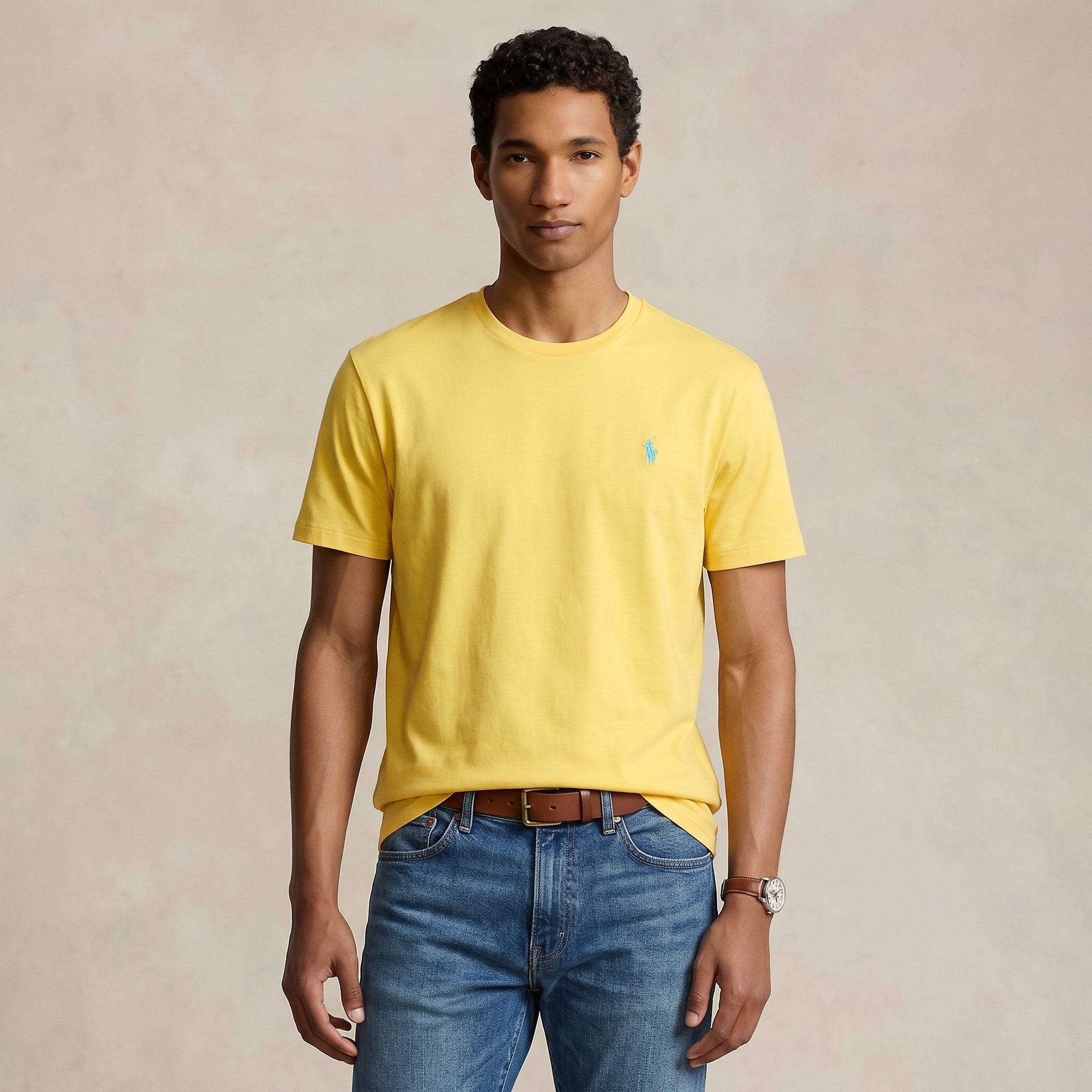 Men Classic Fit Jersey Crewneck T-Shirt Ralph Lauren (Yellow)