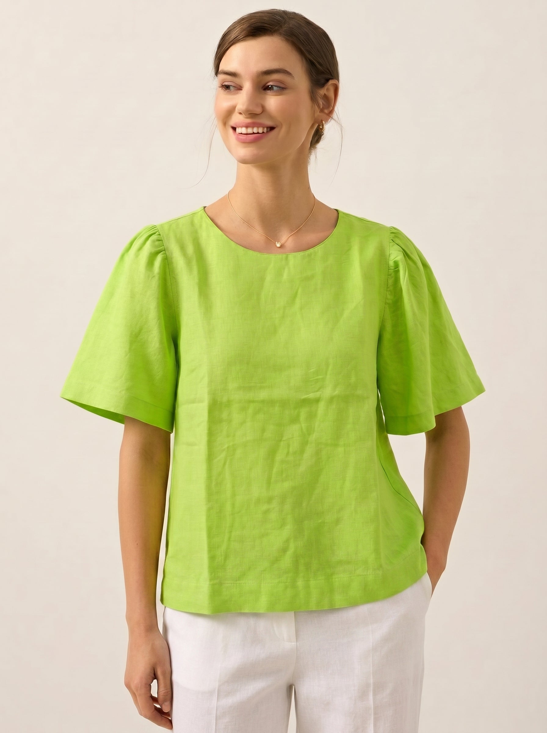Women Blouse Linen (Light Green)
