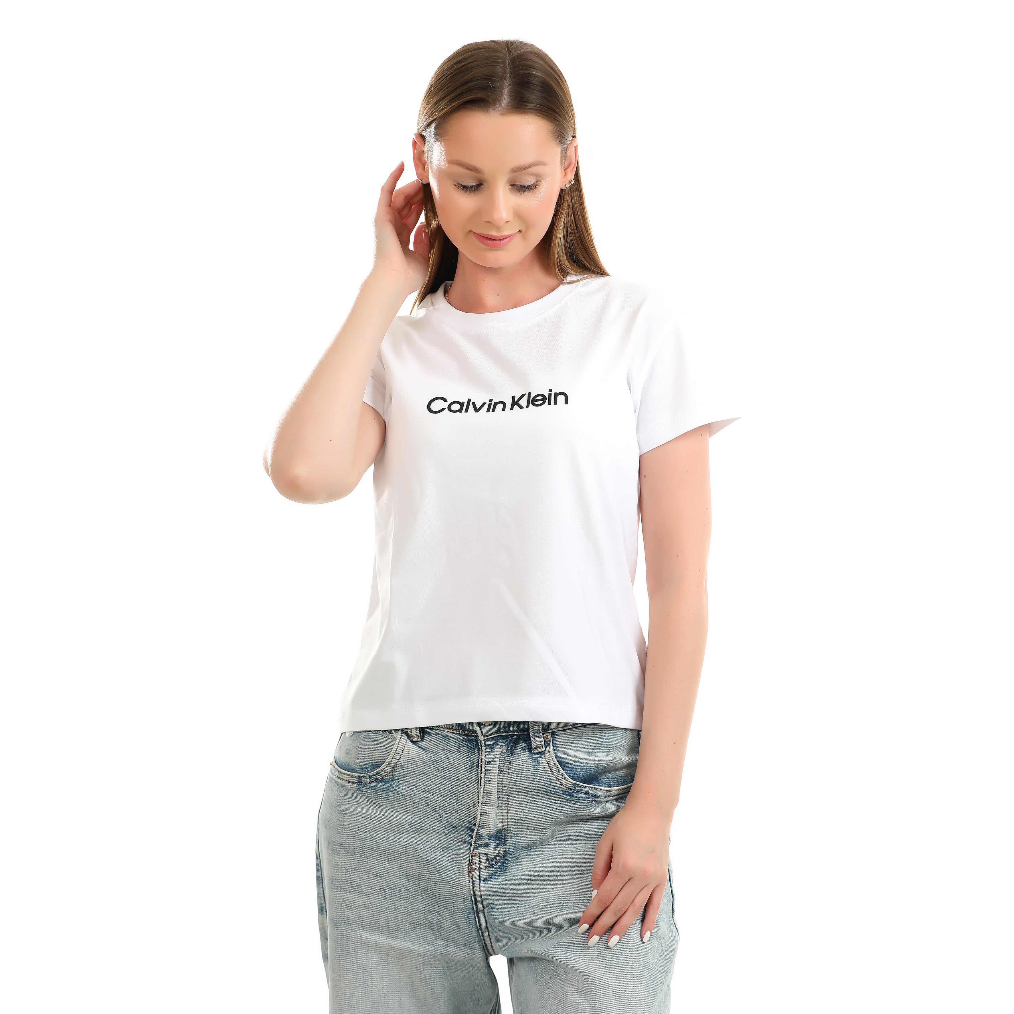 Women T-shirt Calvin Klein Cotton-White