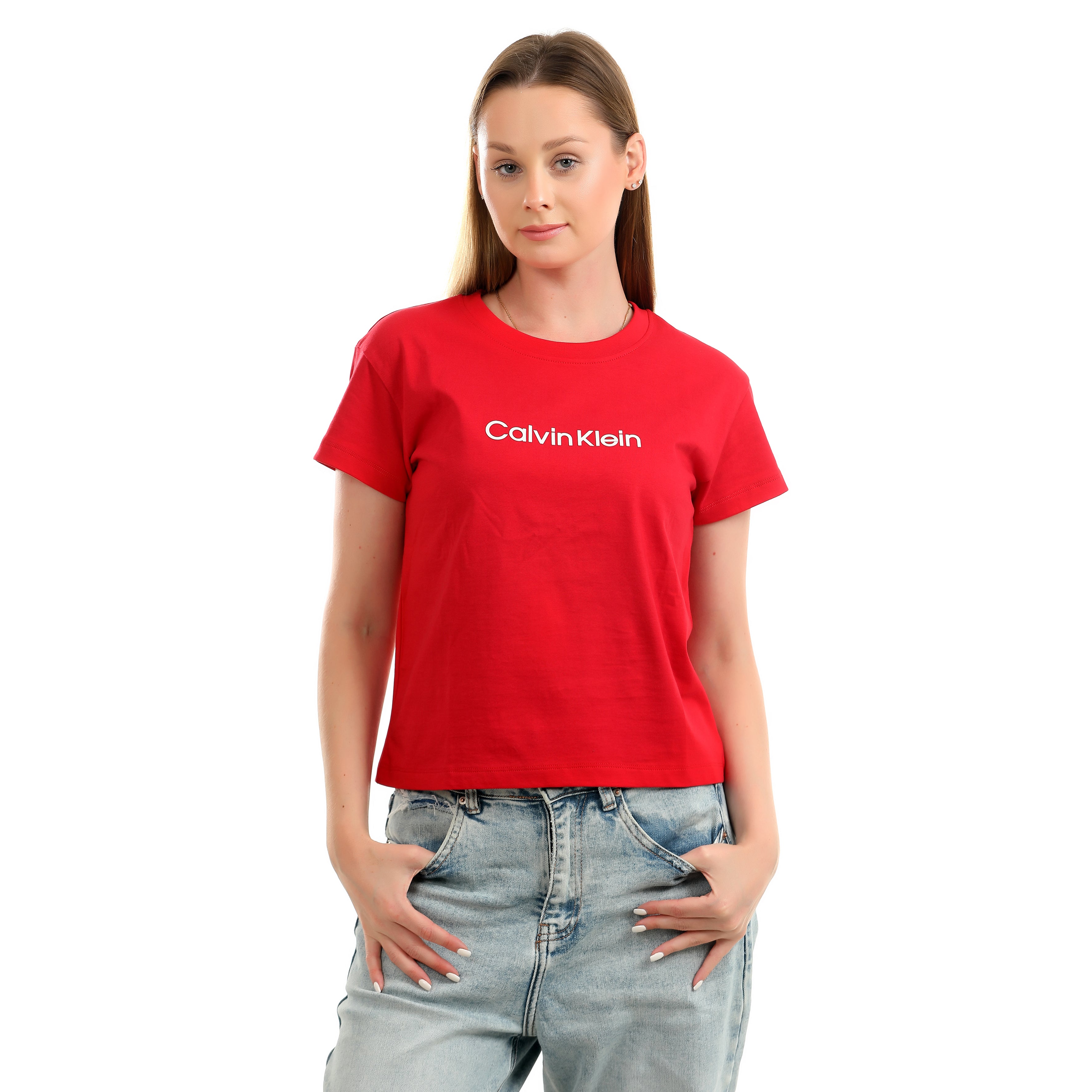 Women T-shirt Calvin Klein Cotton-Red