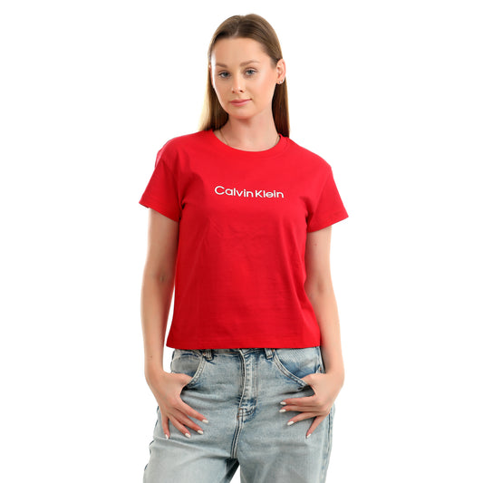 Women T-shirt Calvin Klein Cotton-Red