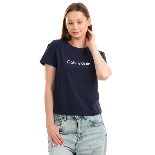 Women T-shirt Calvin Klein Cotton-Dark Blue