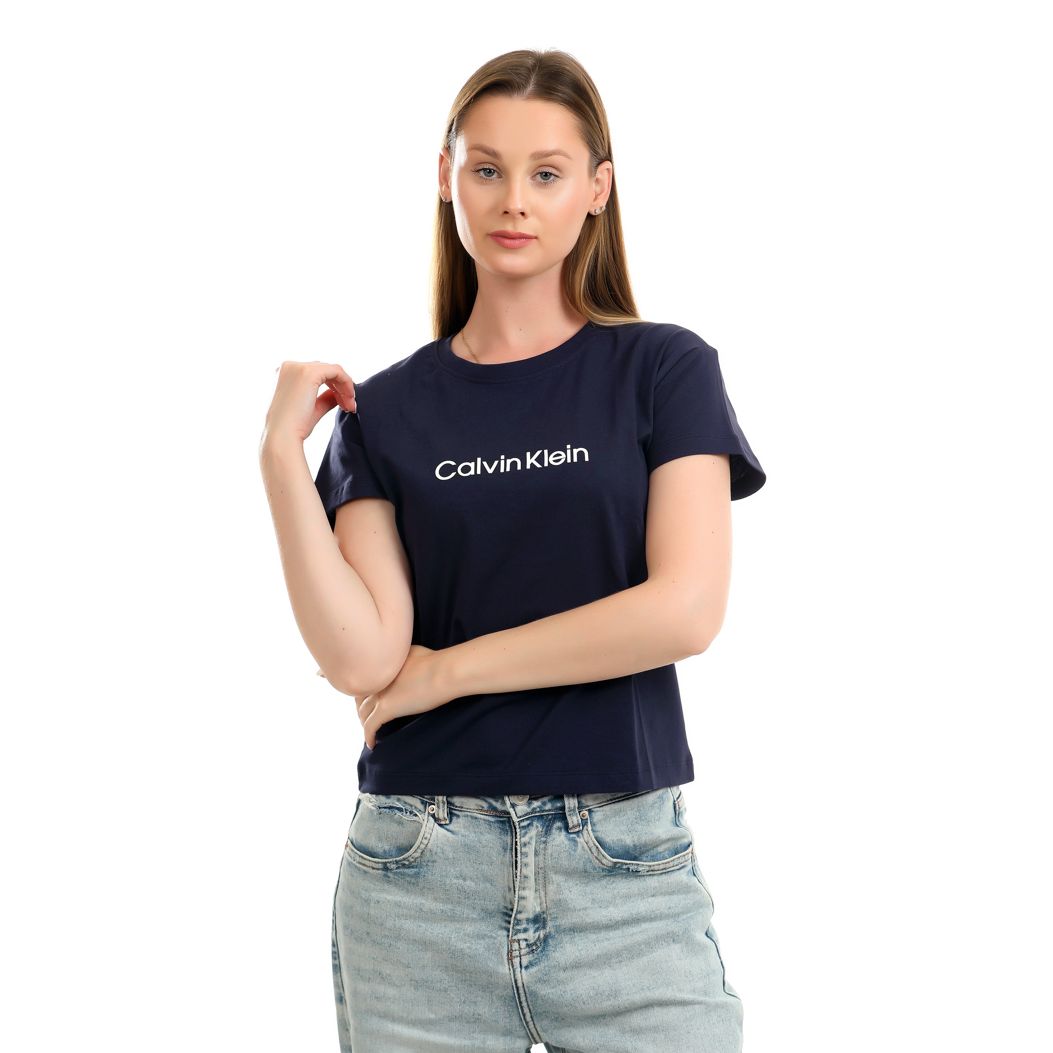Women T-shirt Calvin Klein Cotton-Dark Blue