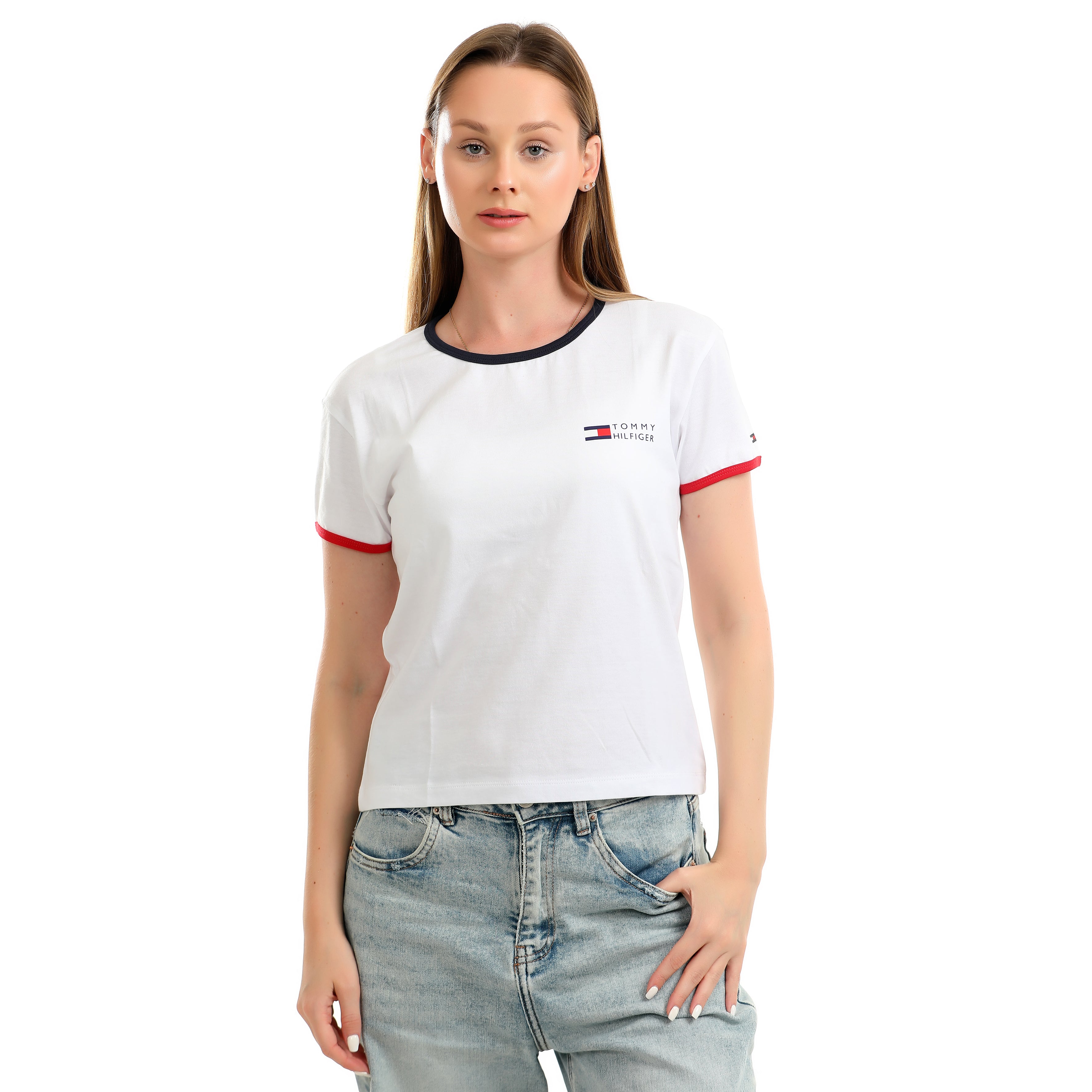 Women T-shirt Tommy Cotton-White