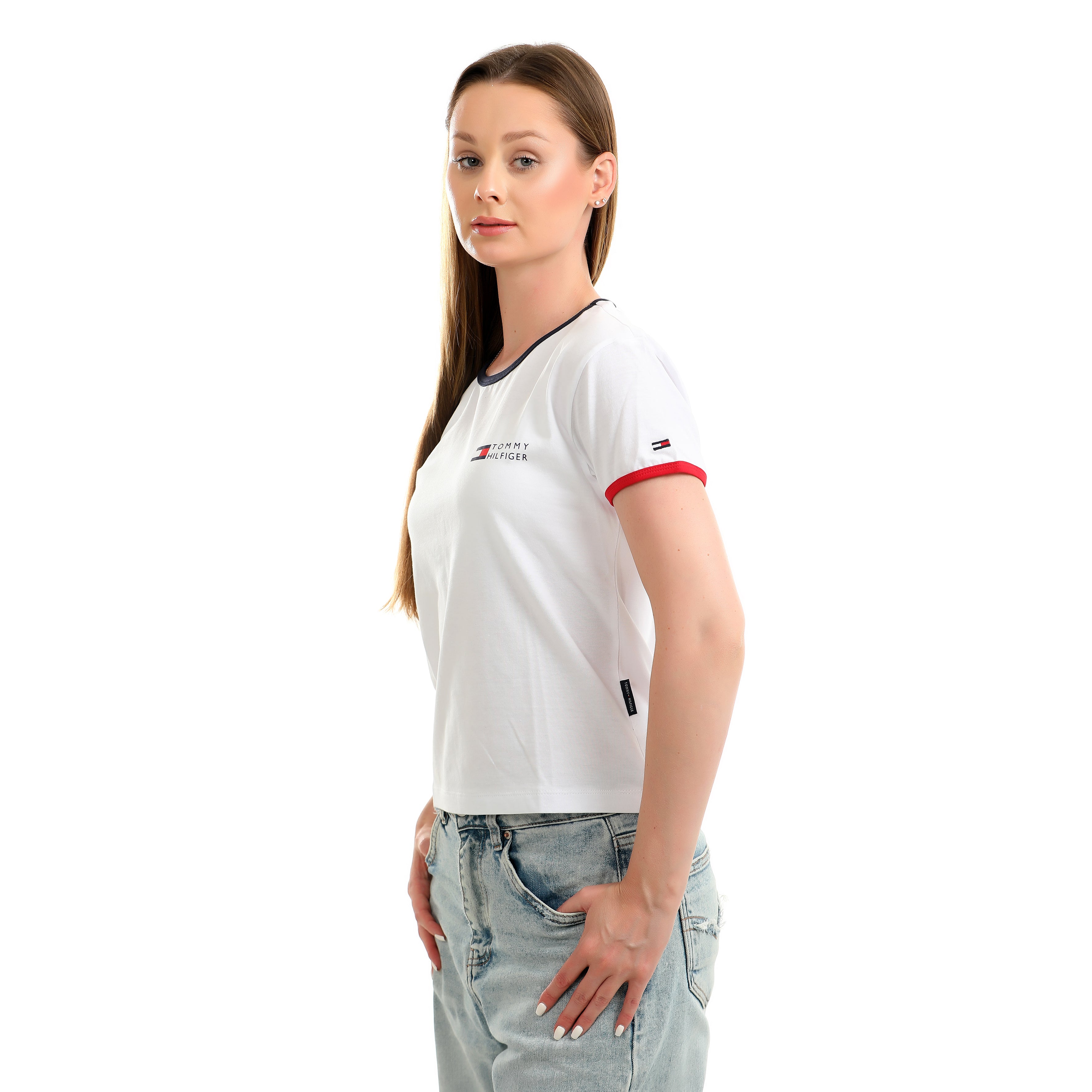 Women T-shirt Tommy Cotton-White