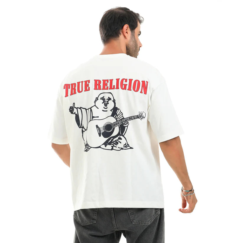 Men T-shirt Over Size True Religion-White