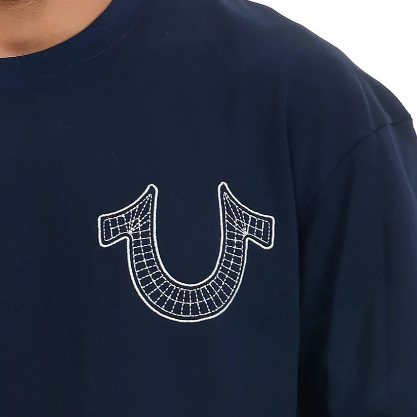 Men T-shirt Over Size True Religion-Dark Blue