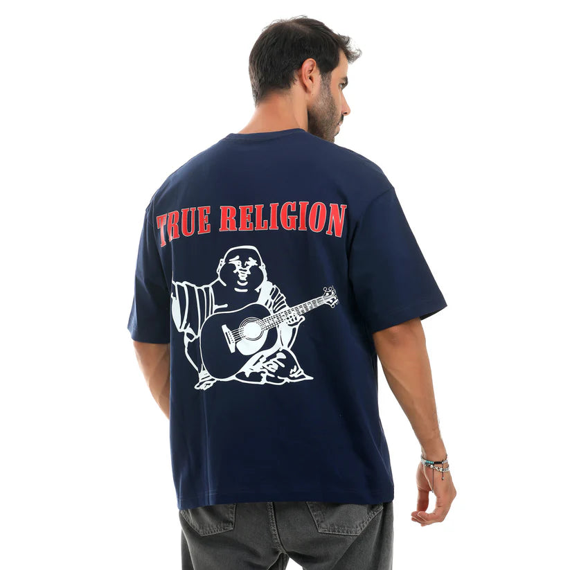 Men T-shirt Over Size True Religion-Dark Blue