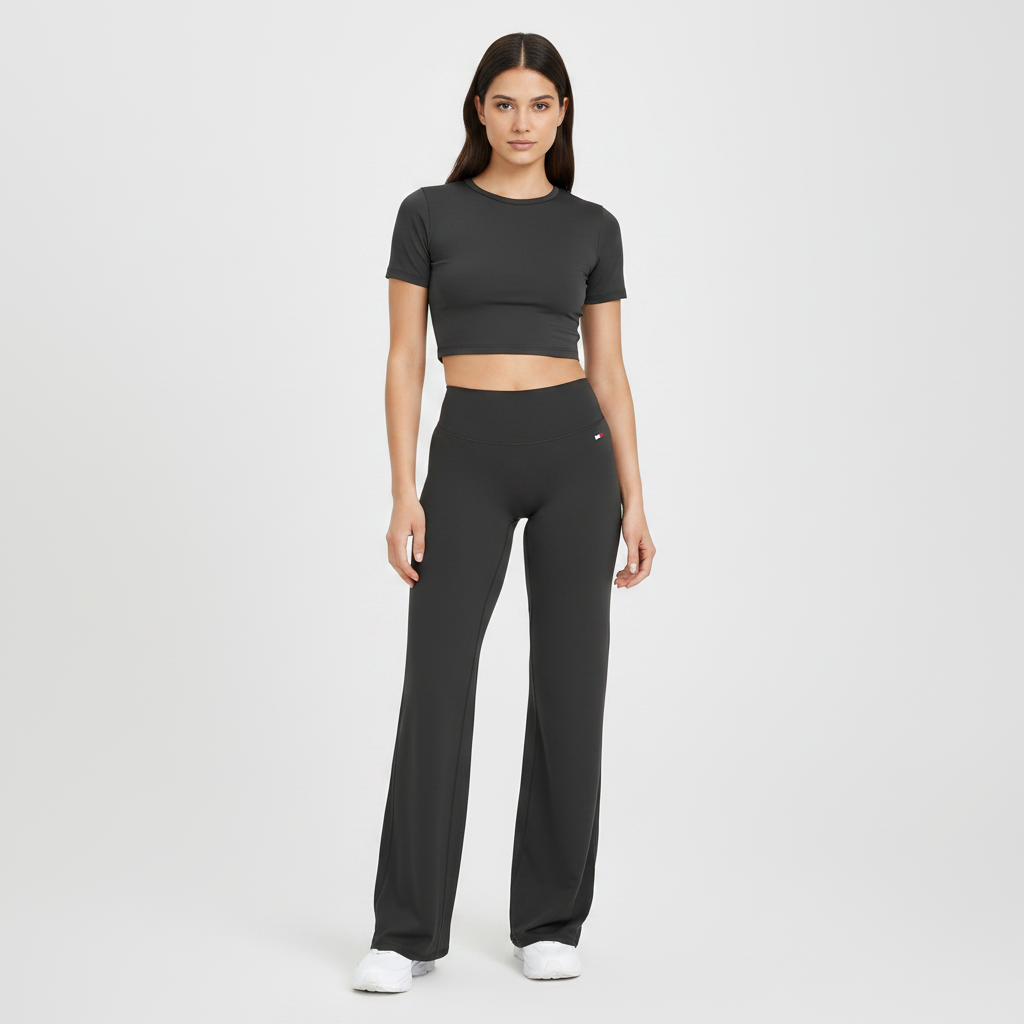 Women Sports Charleston Elastic Waist Leggings (Black)