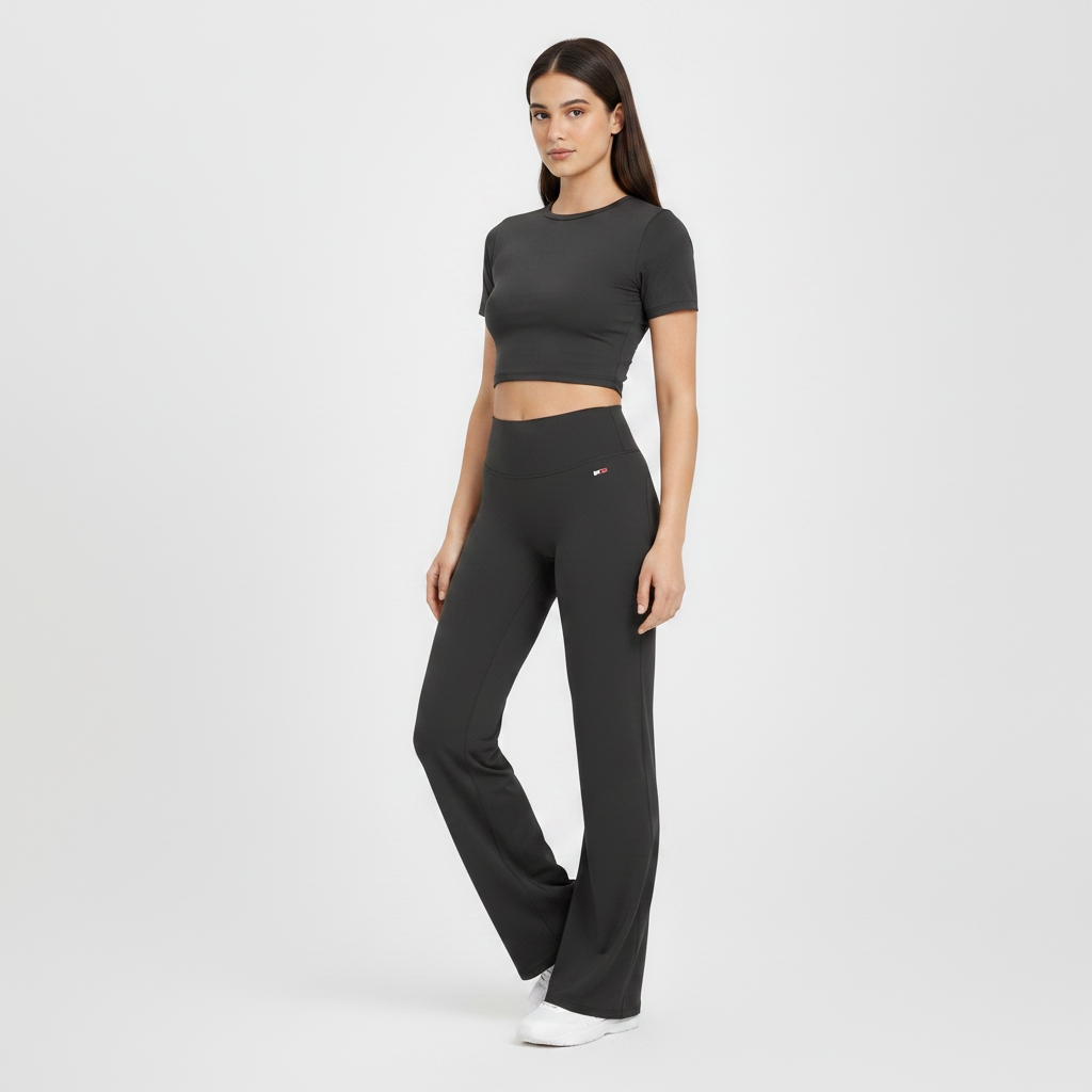Women Sports Charleston Elastic Waist Leggings (Black)