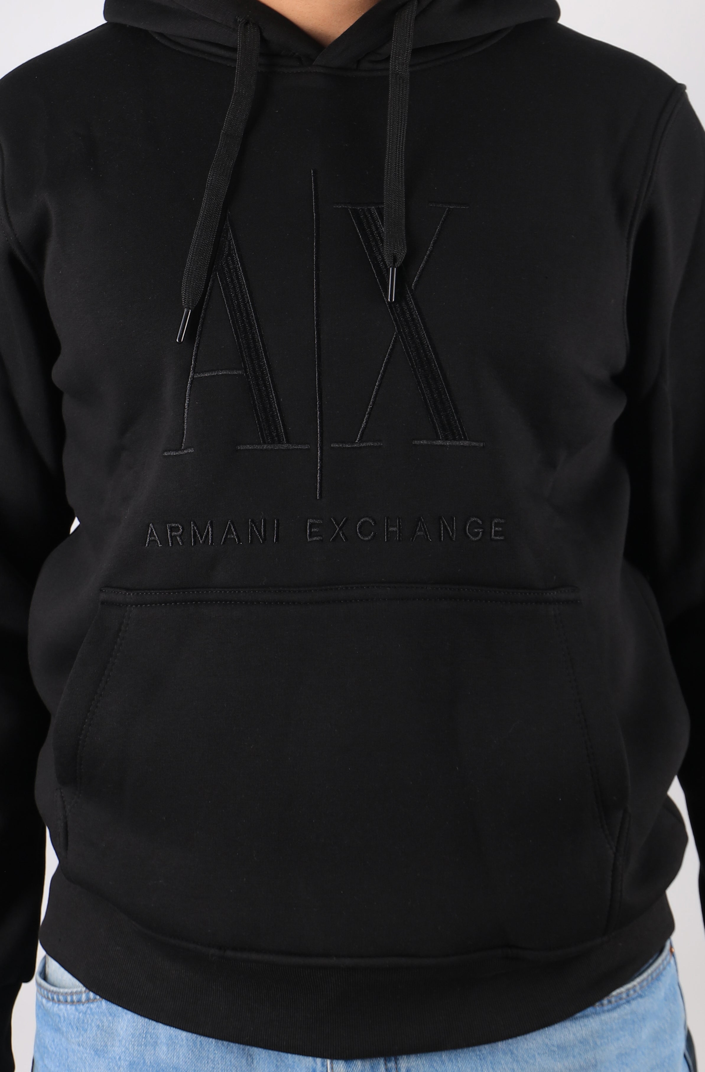 Men Hoodie Padded A/X (Black)