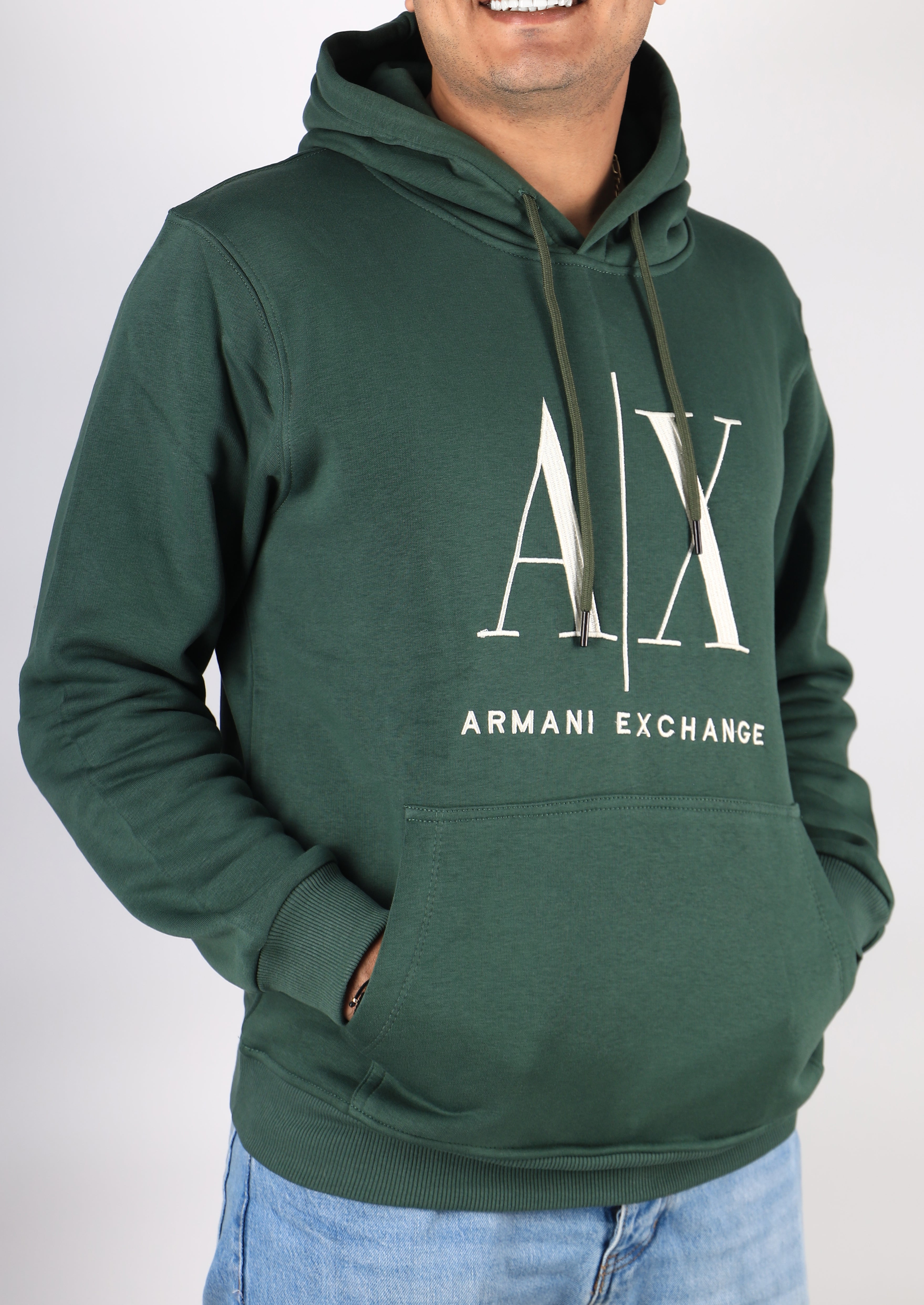 Men Hoodie Padded A/X (Olive)