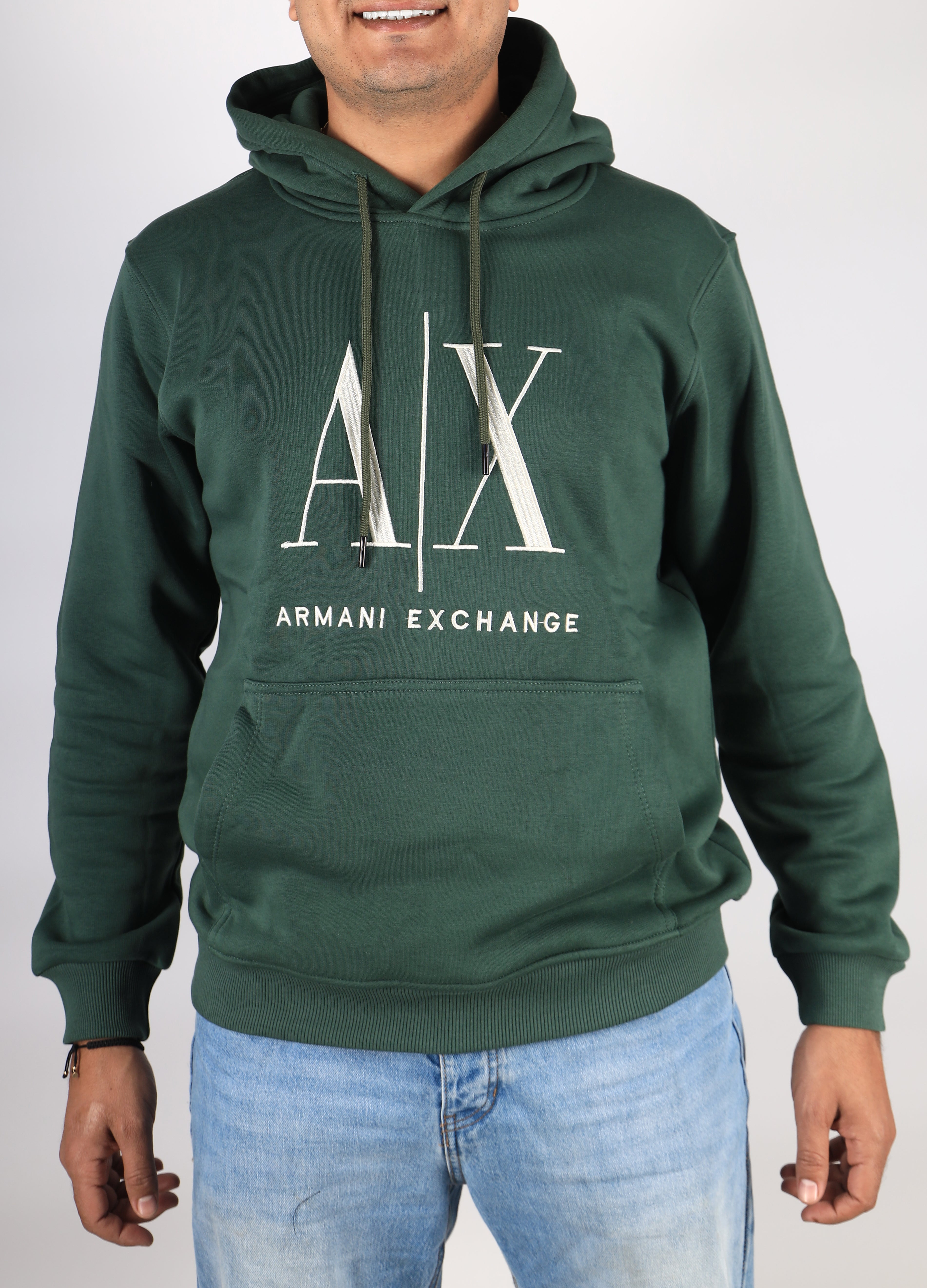 Men Hoodie Padded A/X (Olive)