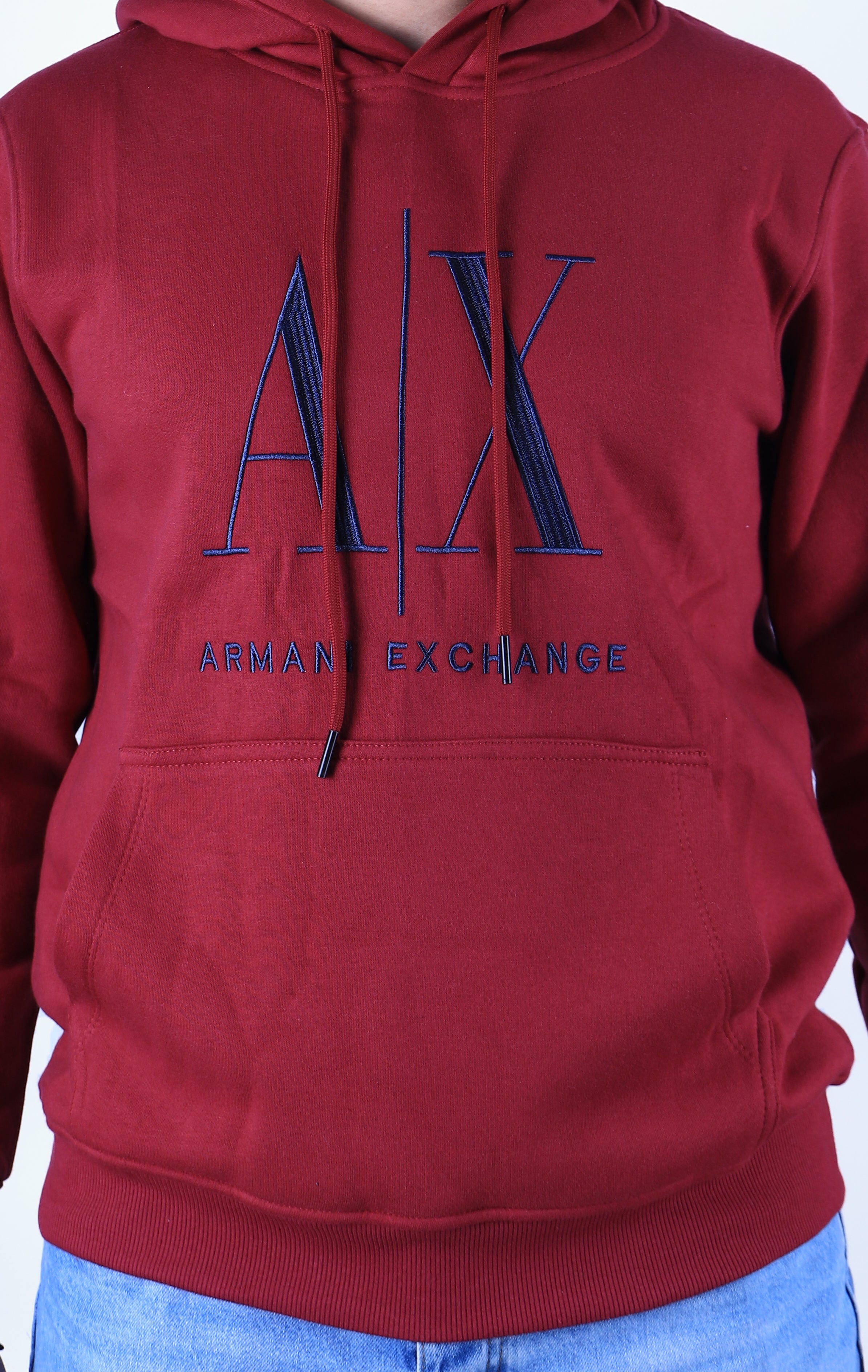 Men Hoodie Padded A/X (Burgundy)