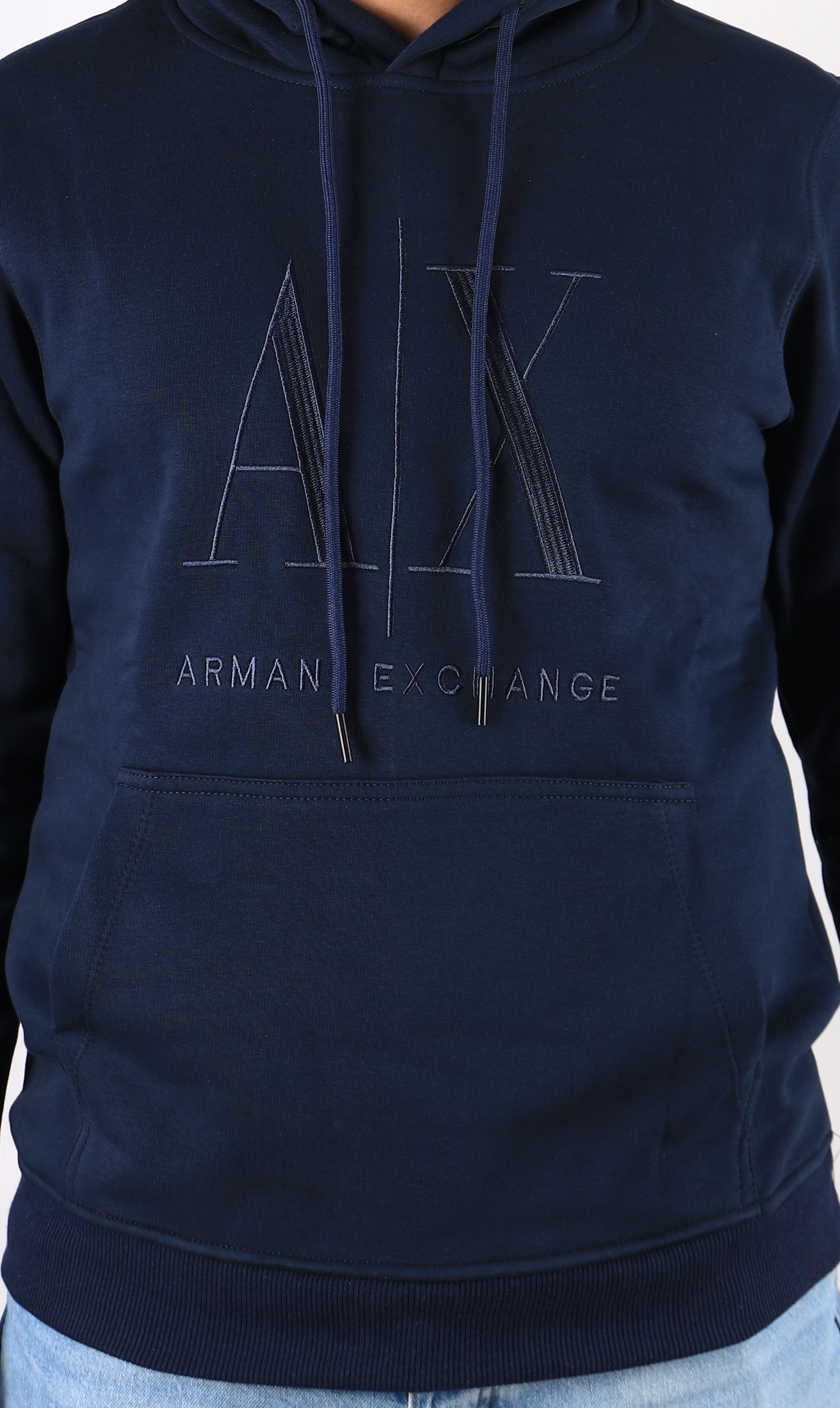 Men Hoodie Padded A/X (Dark Bule)