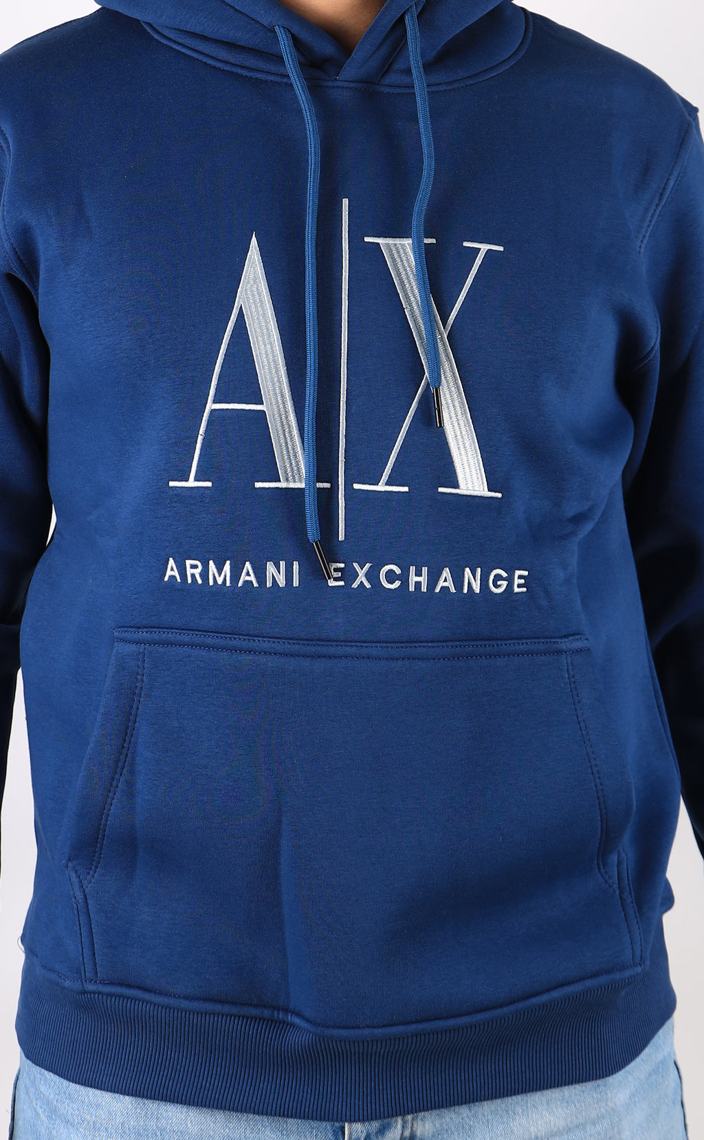 Men Hoodie Padded A/X (Light blue)