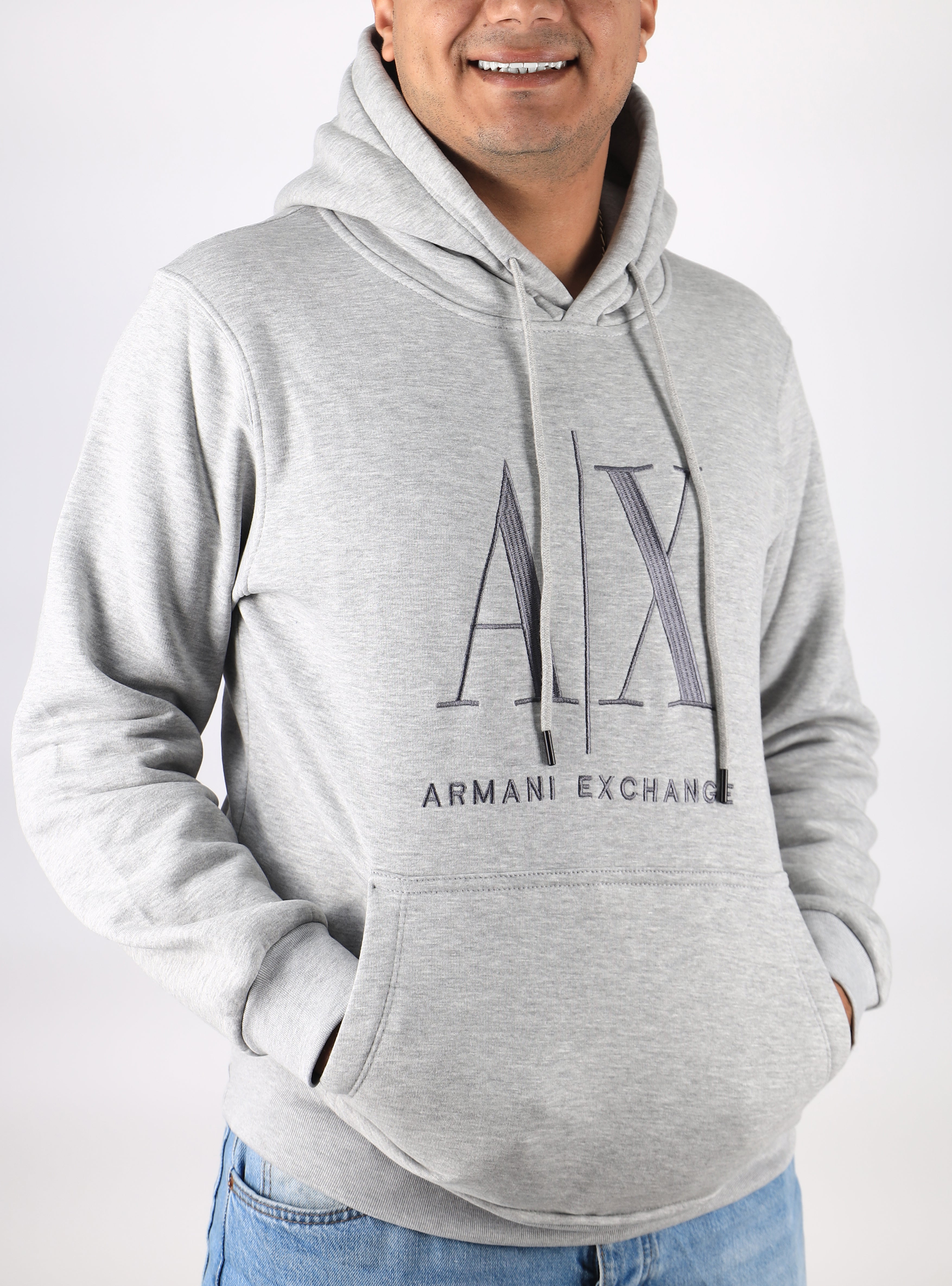 Men Hoodie Padded A/X (Gray)