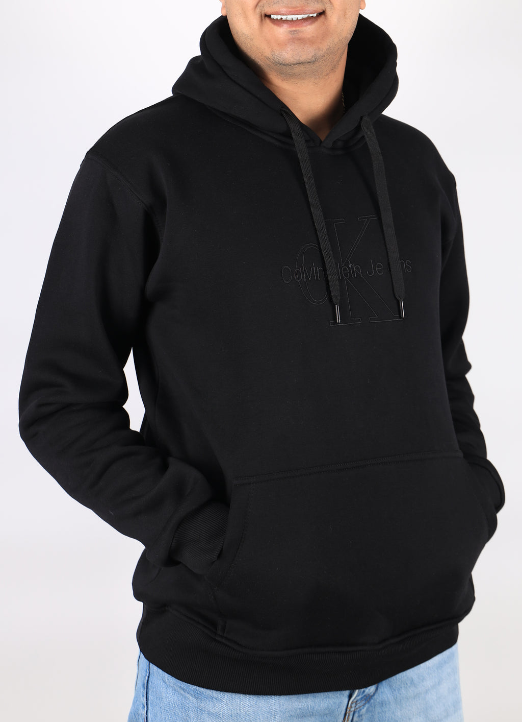Men Hoodie Padded C.K Big Size (Black)