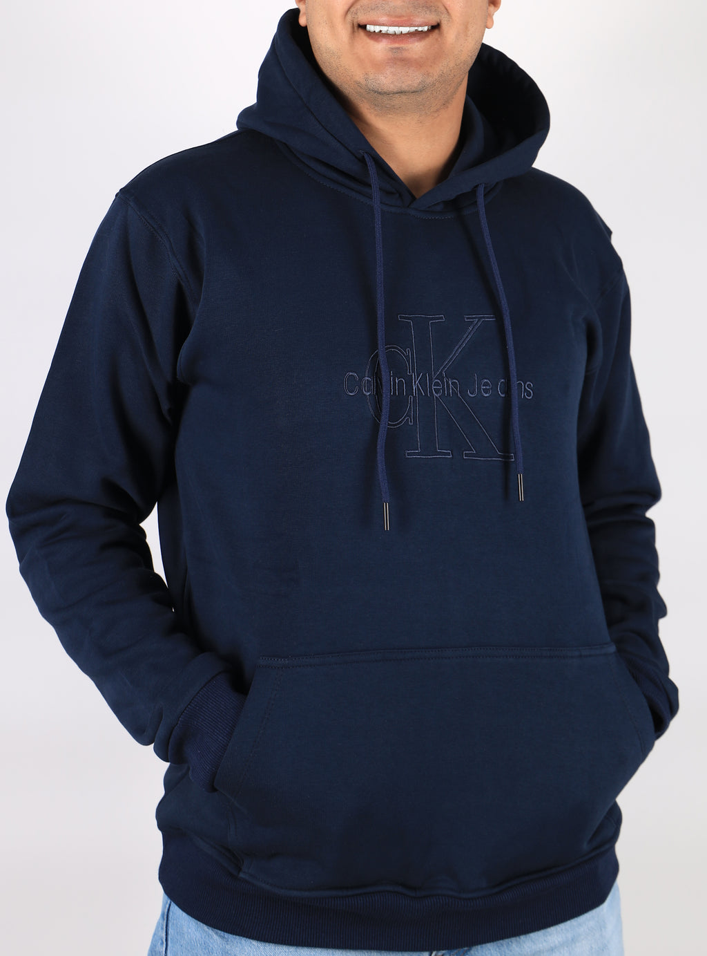 Men Hoodie Padded C.K Big Size (Dark Blue)