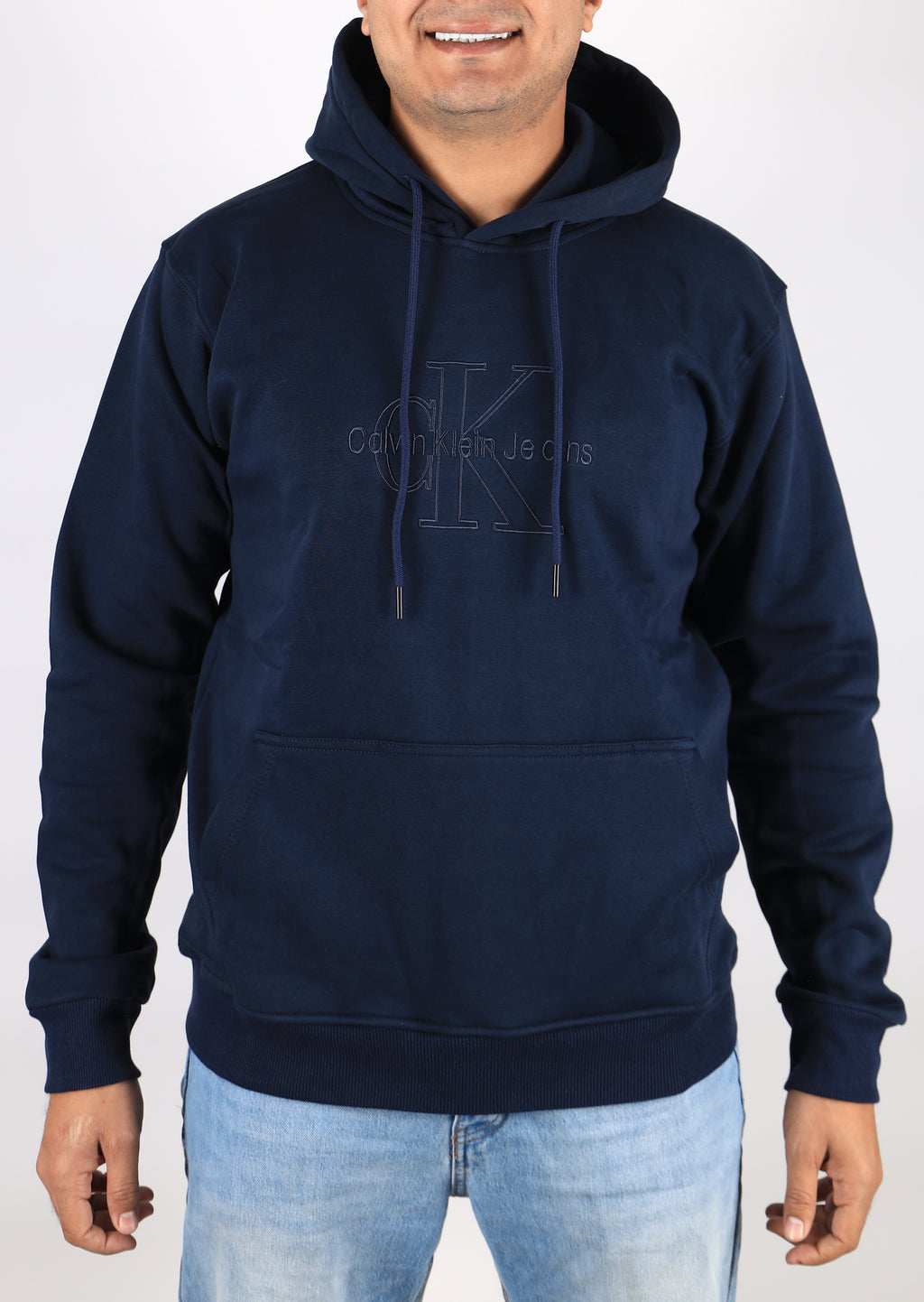 Men Hoodie Padded C.K Big Size (Dark Blue)