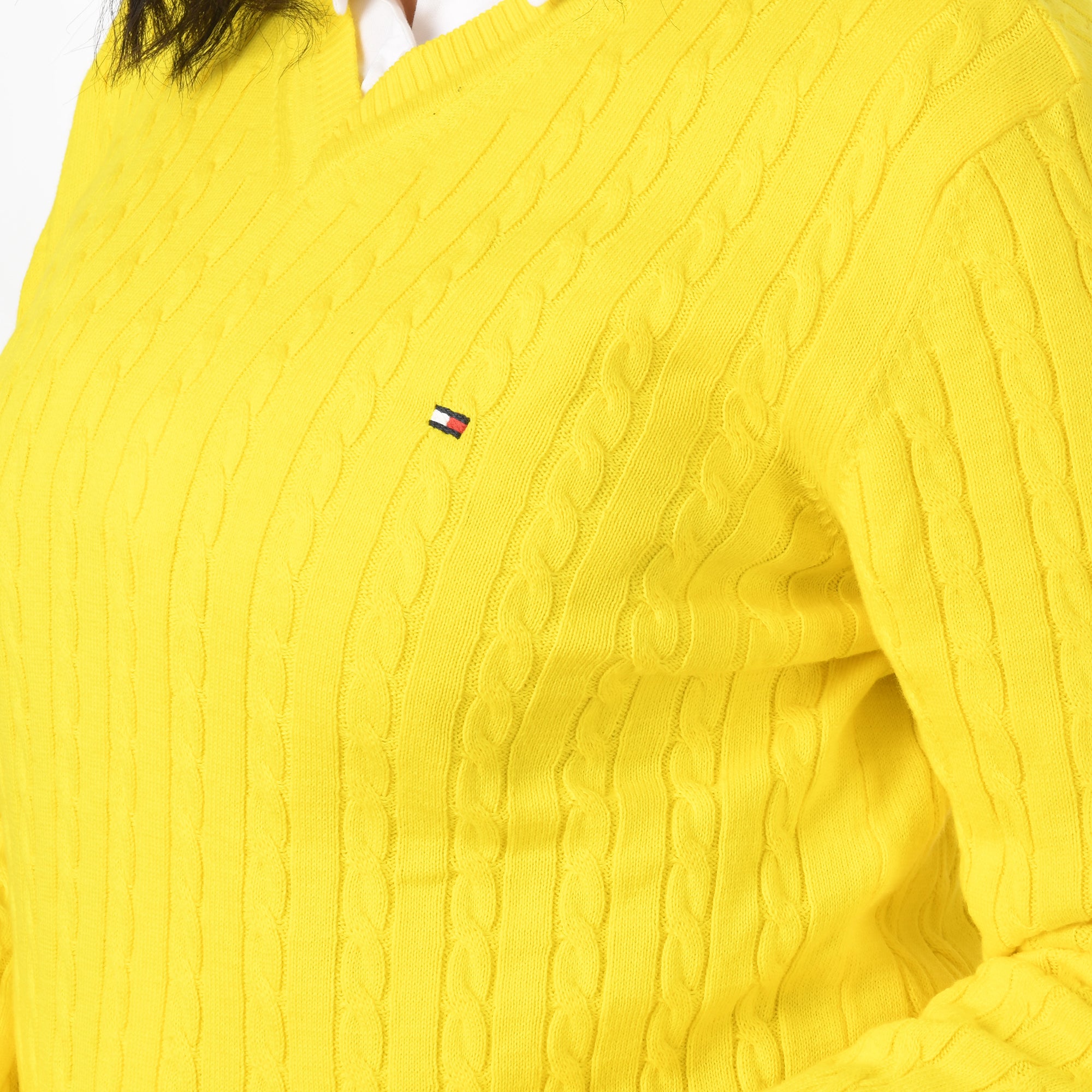 Women pullover Tommy V Neck (Yellow)